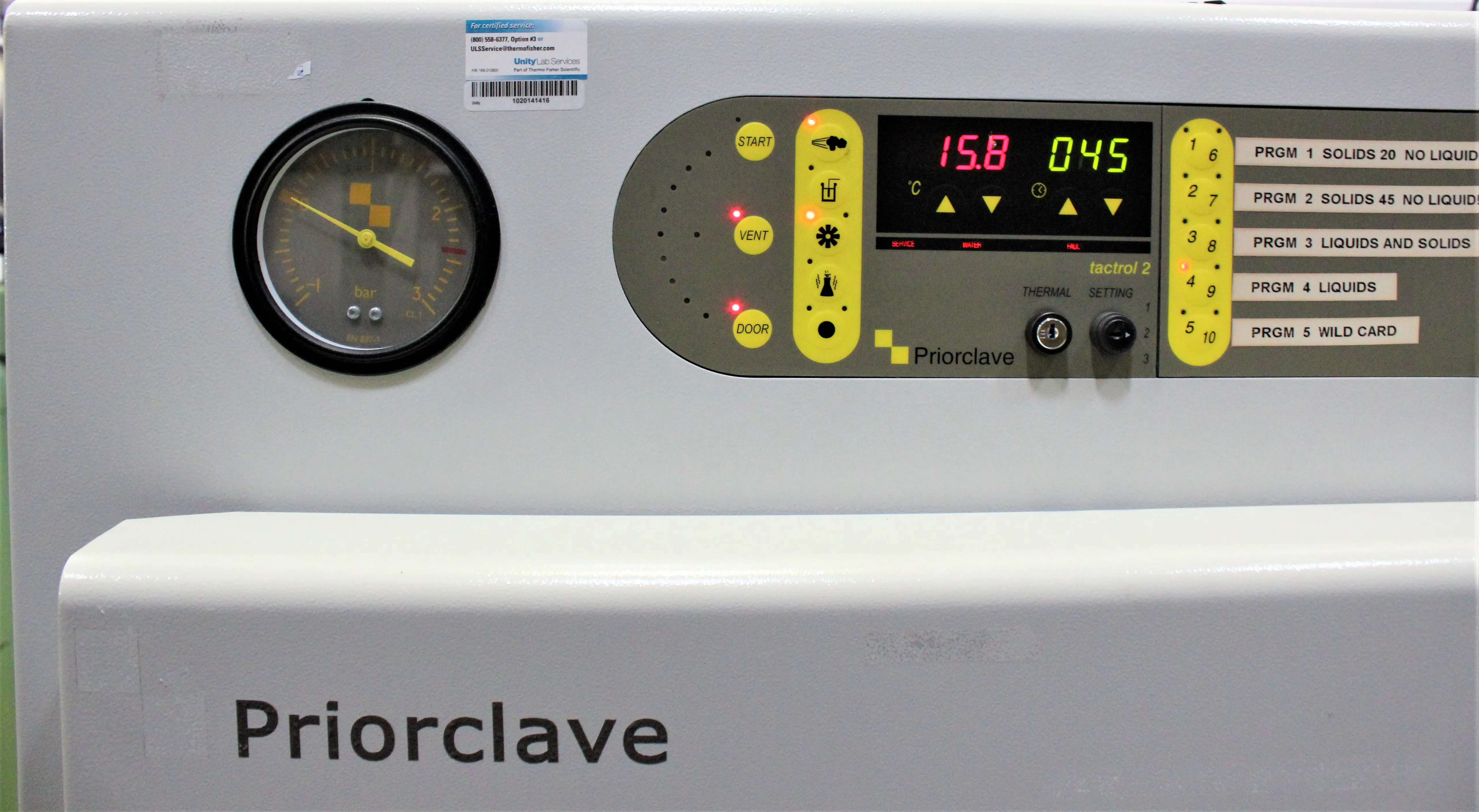 Priorclave PNA/QCS/EH200 Front-Loading Autoclave