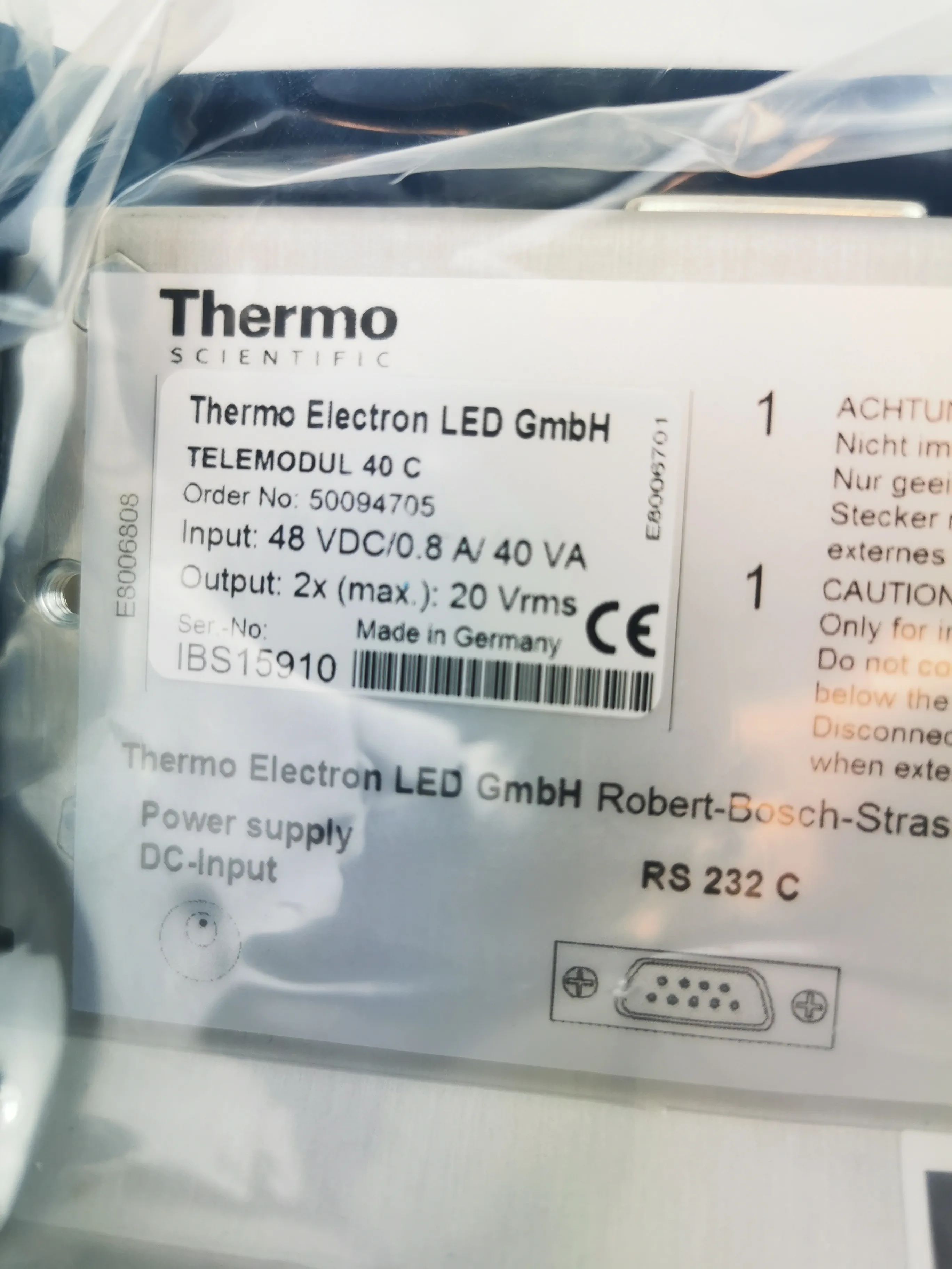 Thermo Electron Telemodul 40C Control Unit 100-240V