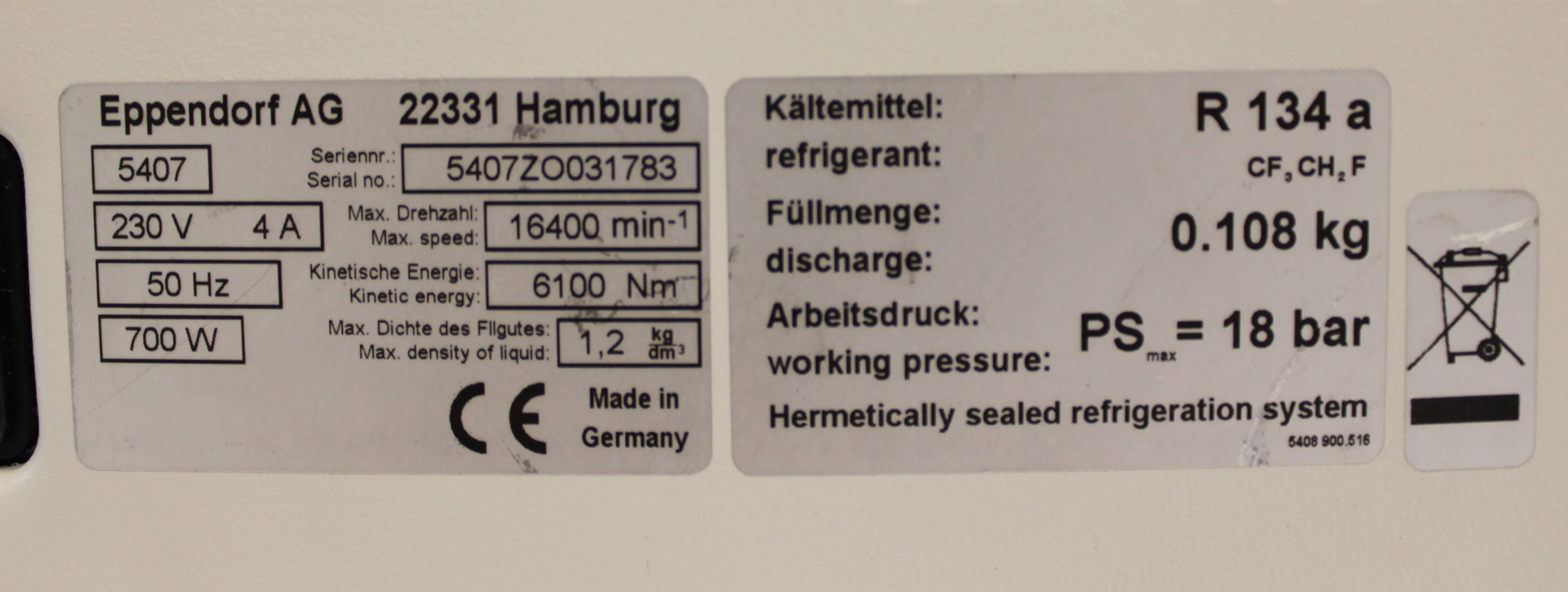 Eppendorf 5417R Refrigerated Microcentrifuge - Used - Eppendorf Centrifuge 5417R