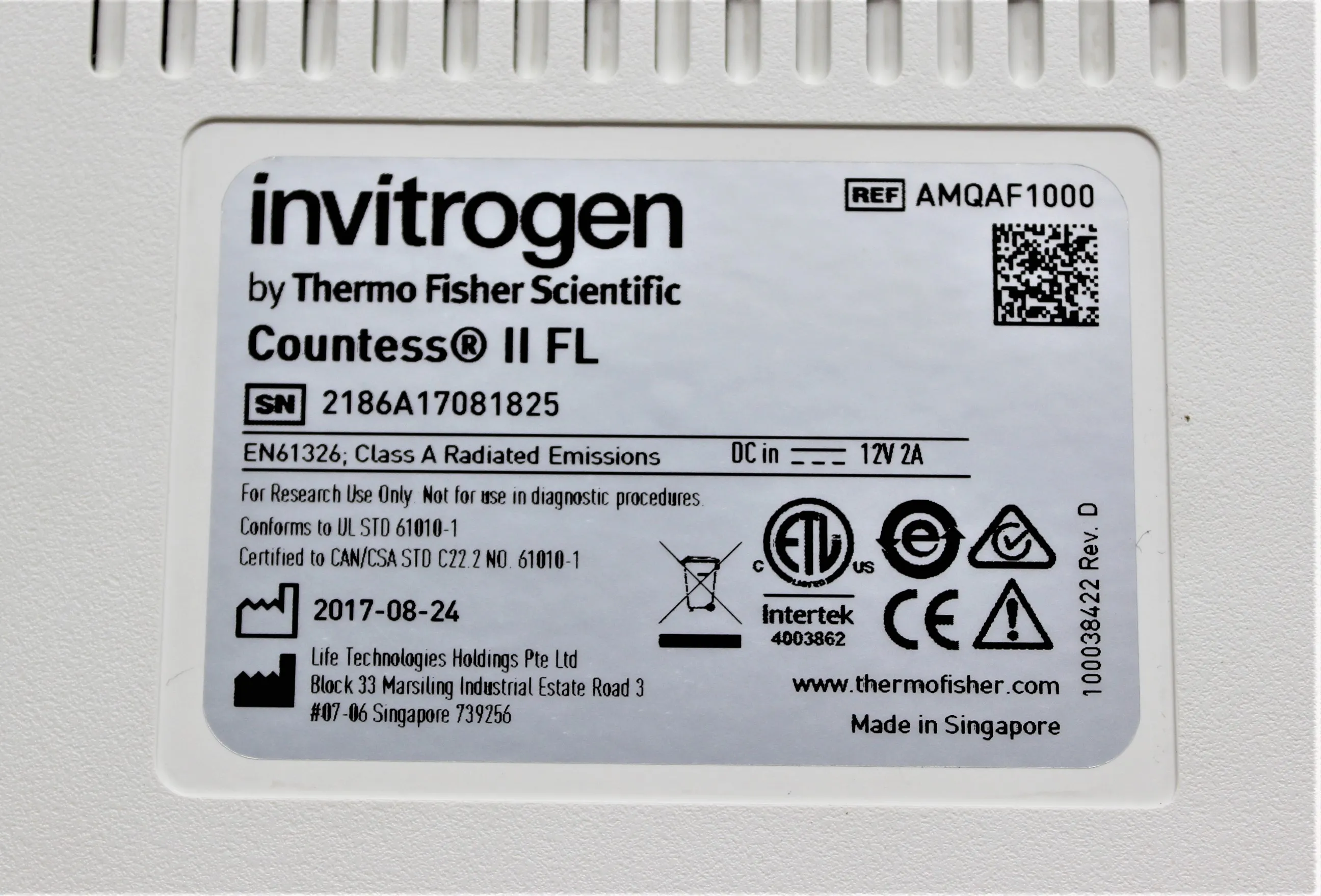 Invitrogen Countess II FL AMQAF1000 Automated Cell Counter