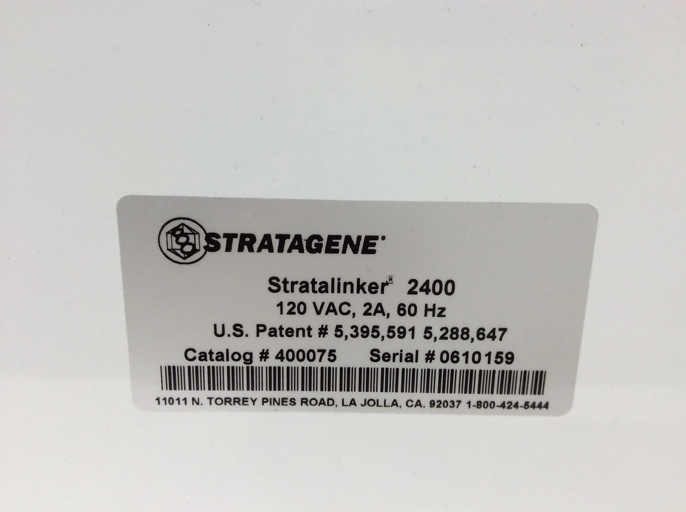 Stratagene UV Stratalinker 2400 Crosslinker #400075