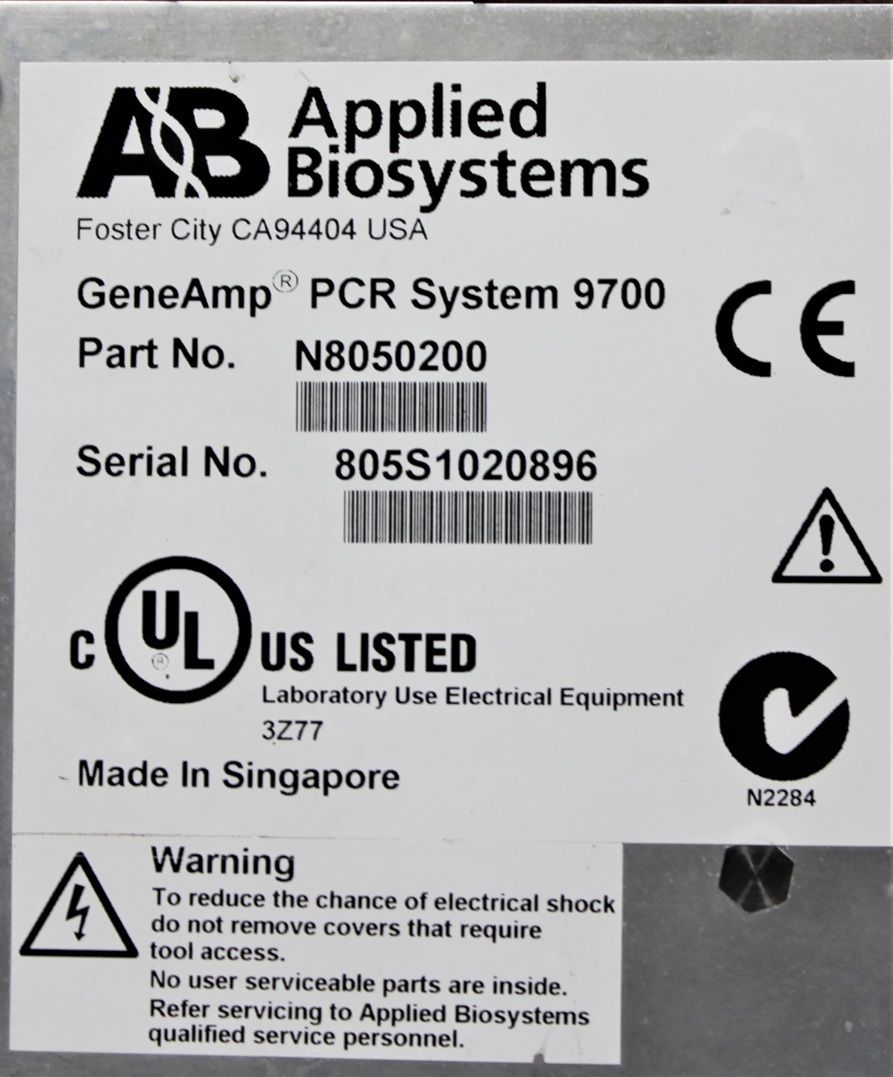 Applied Biosystems 9700 PCR Thermal Cycler N8050200R