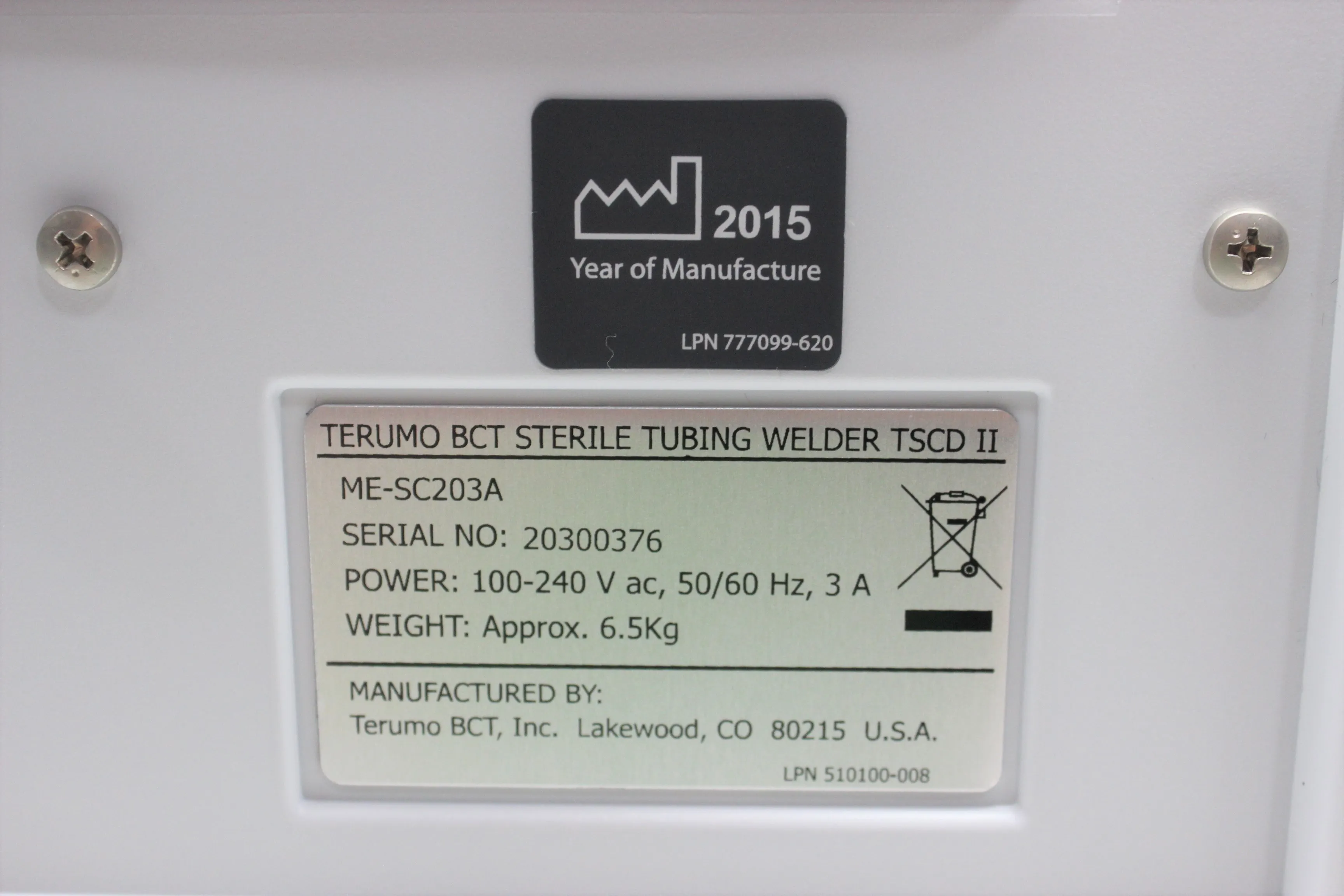 Terumo TSCD II Tubing Welder