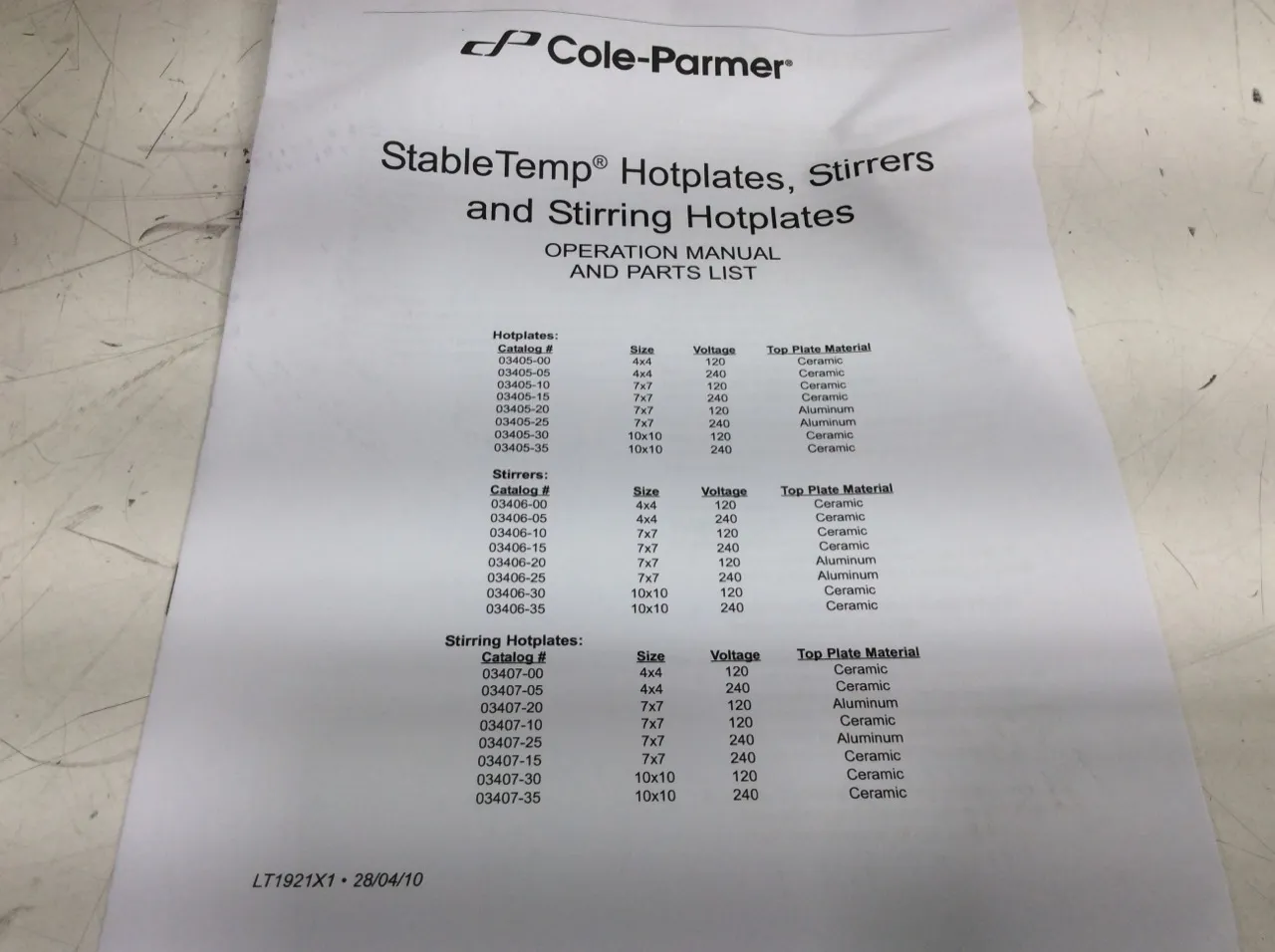 Cole Parmer StableTemp Stir Cat. 03406-30 Heated Stir Plate - New Laboratory Equipment