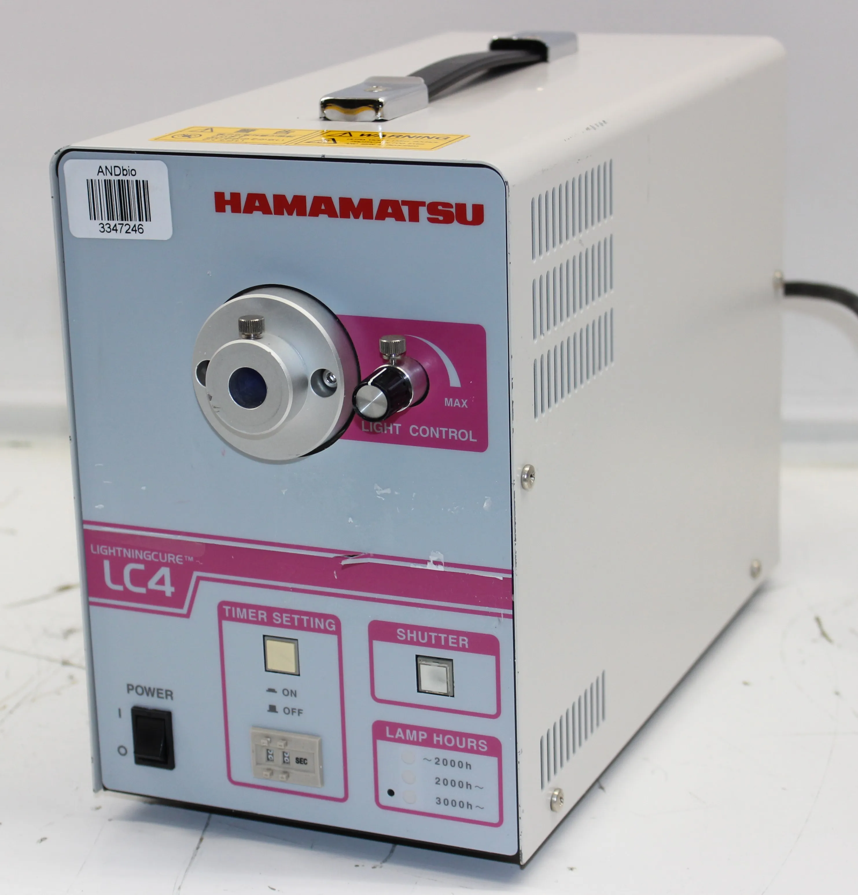 Hamamastu UV Spot Lightsource LC4 L8444-01 High-Intensity Mercury-Xenon Lamp 3500 mW at 365 nm