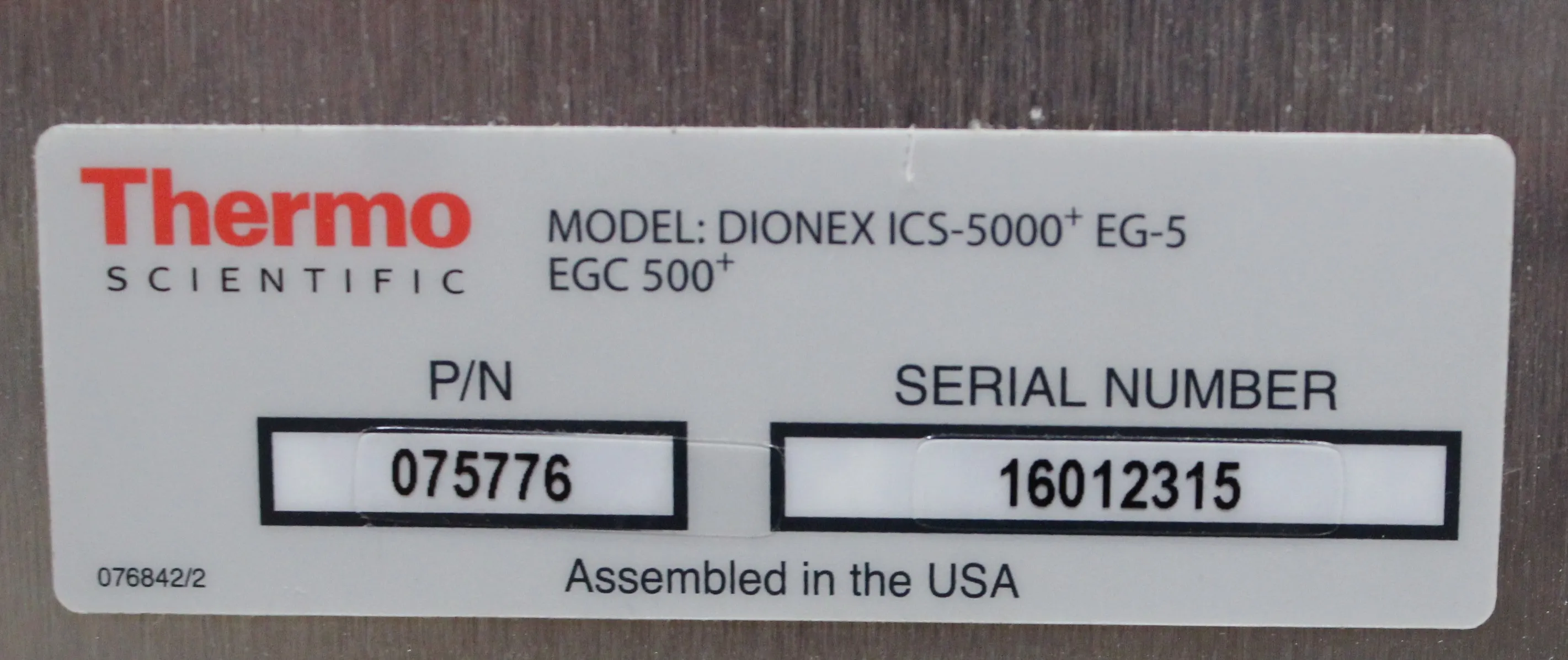 Thermo Scientific Dionex ICS-5000+ EG-5 Eluent Generator