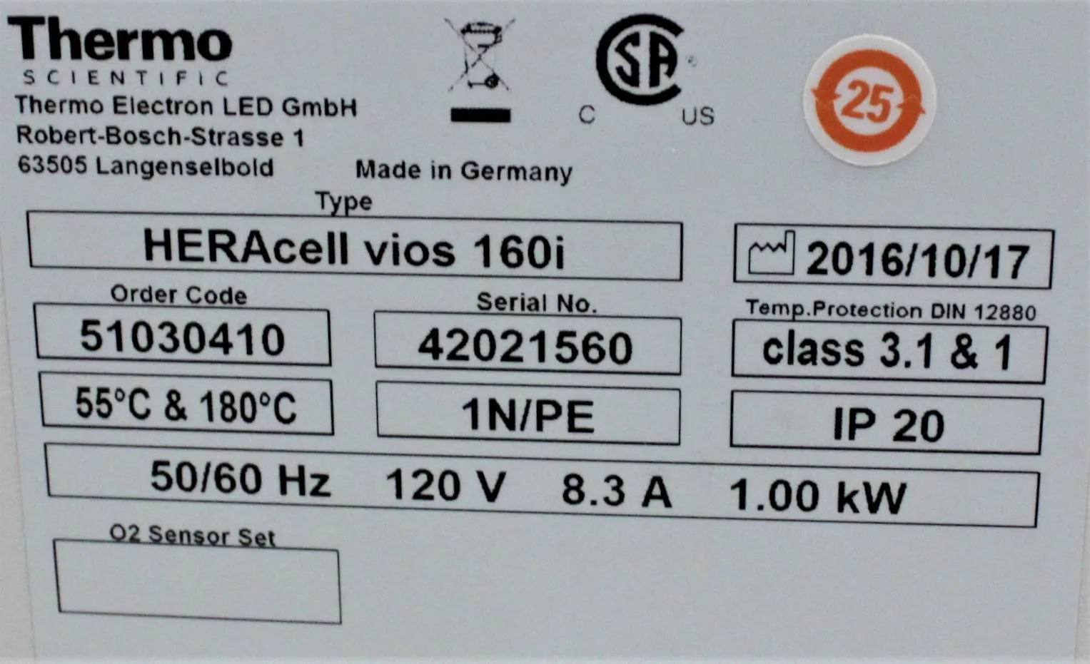 Thermo Scientific Heracell VIOS CO2 Incubator 160i