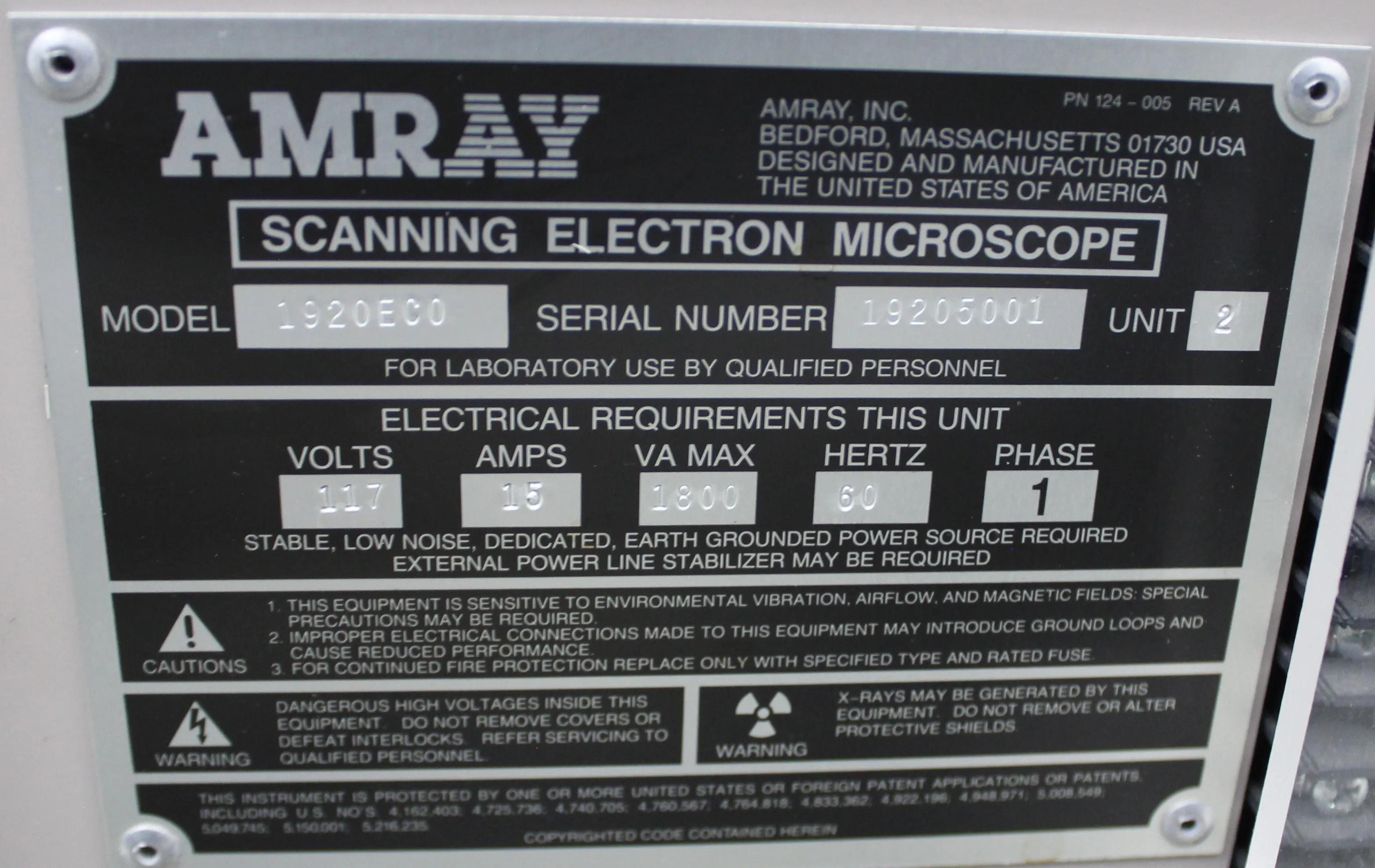 Amray 1920ECO Scanning Electron Microscope