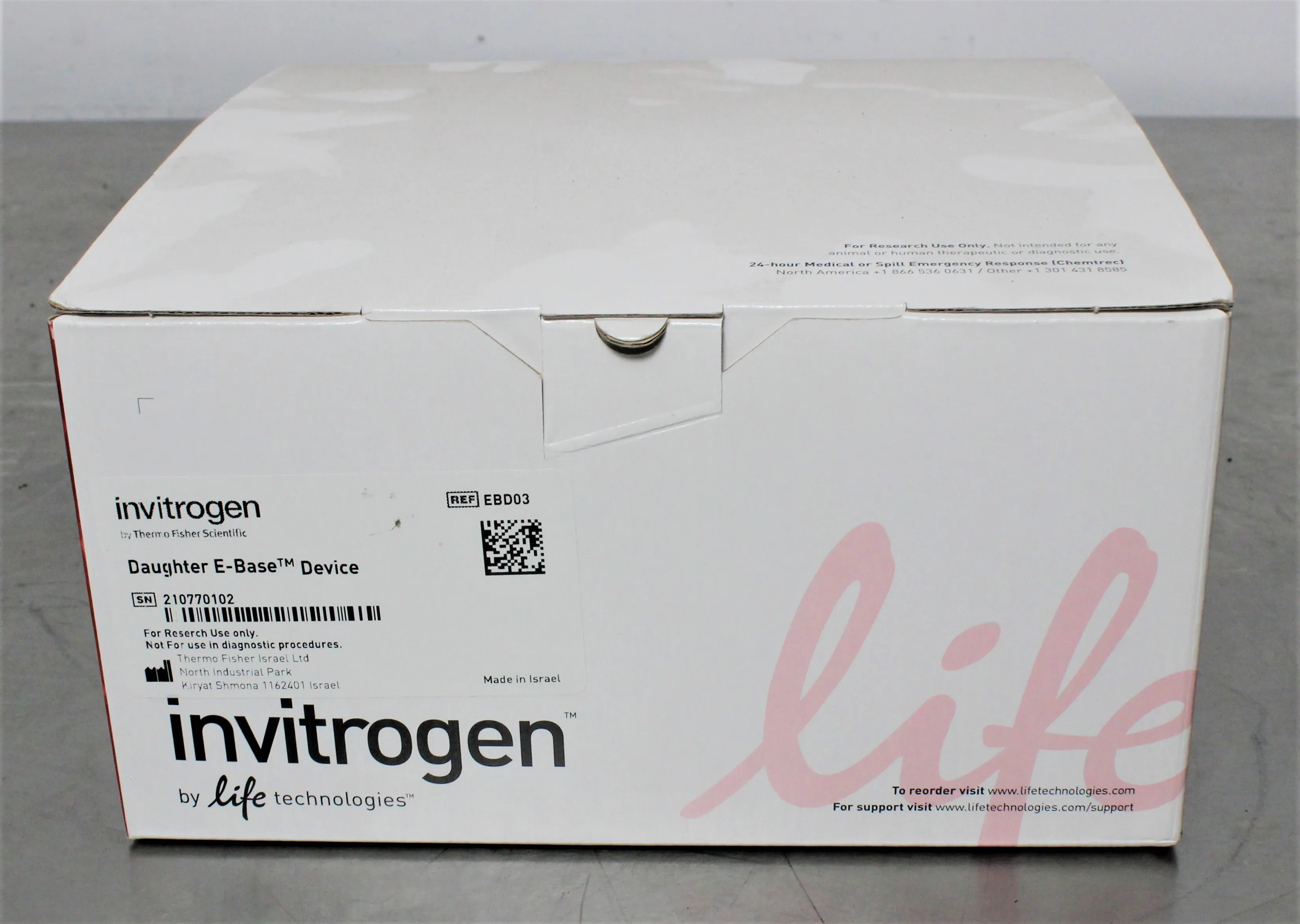 Used Invitrogen EBD03 Daughter E-Base Device for E-Gel and E-PAGE Electrophoresis Systems