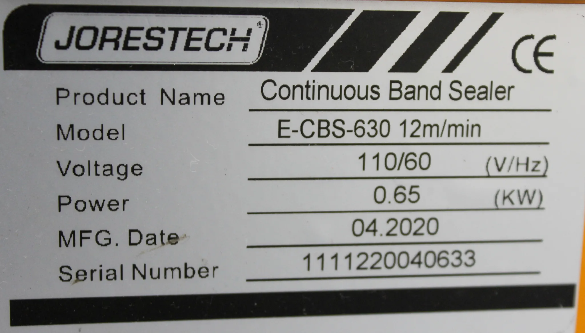 JORESTECH E-CBS-630D Continuous Band Sealer