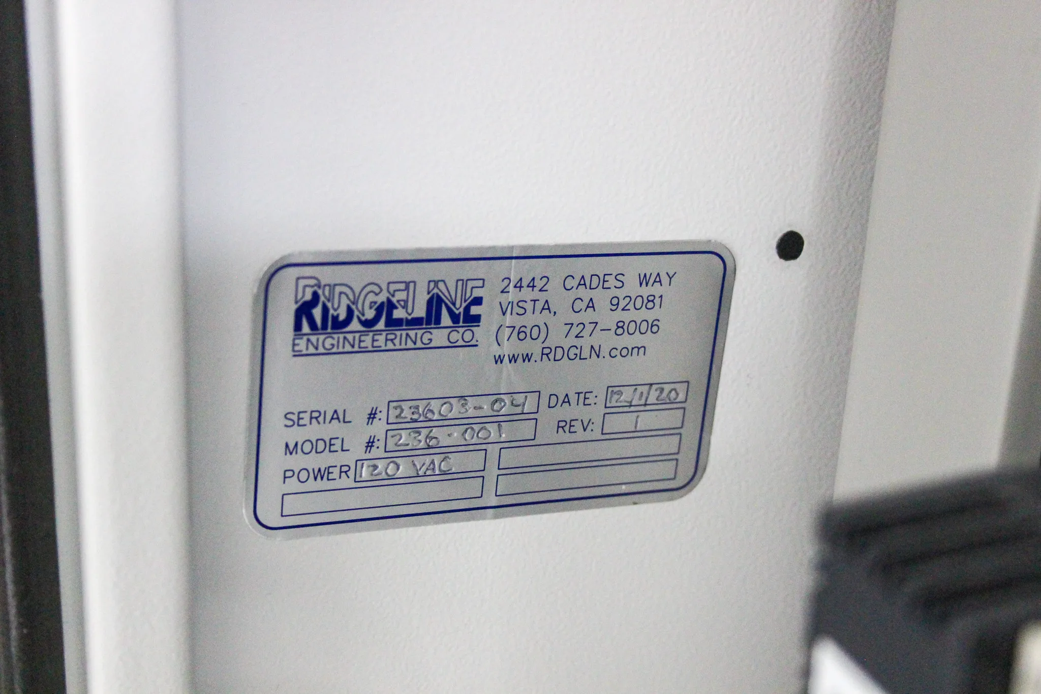 Ridgeline Engineering Custom Three Bead Pick and Place Model 236-001 Rev 04 for Pharma Industry