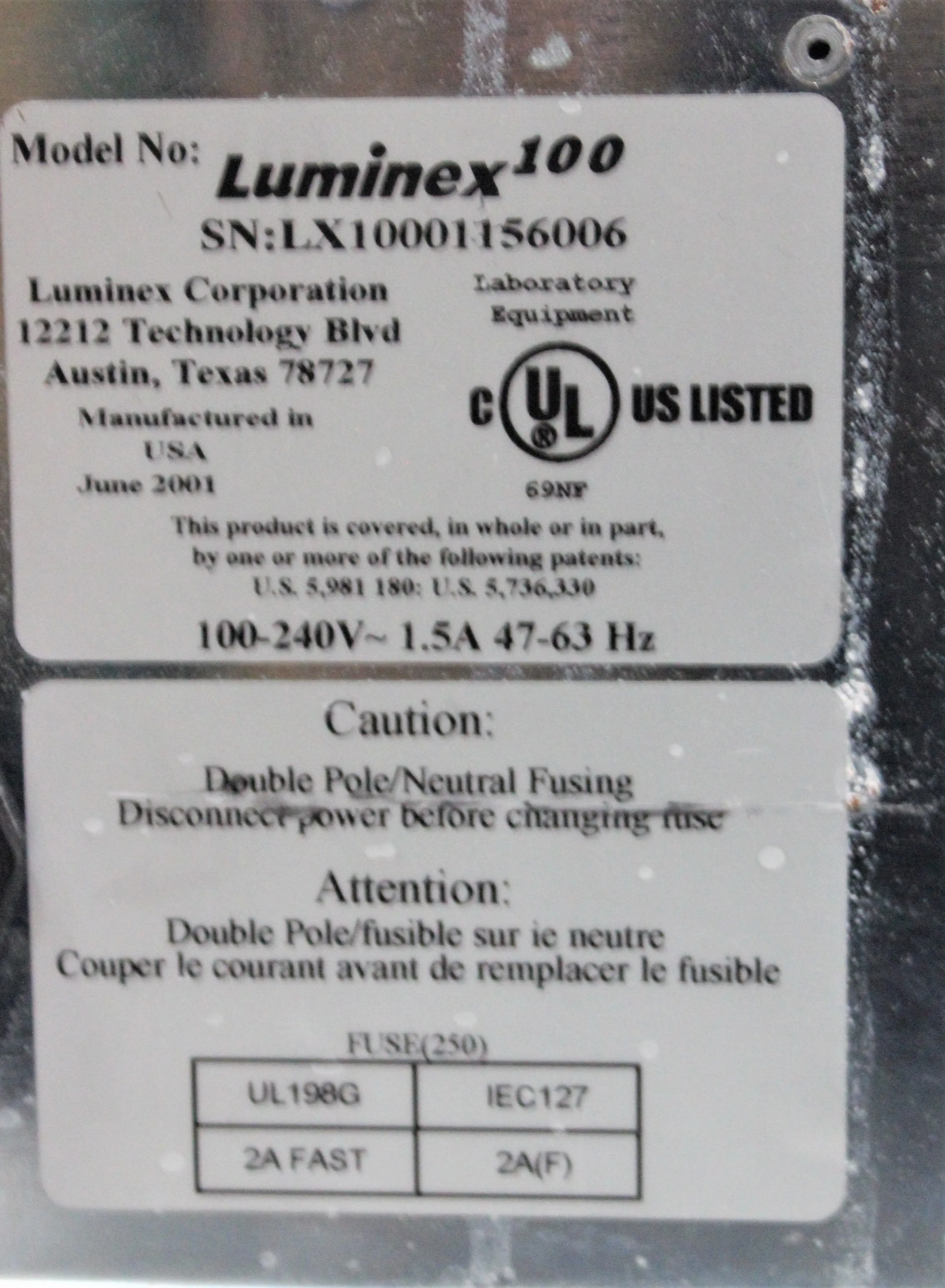 Luminex Corporation Luminex 100 Liquid Array Analyzer