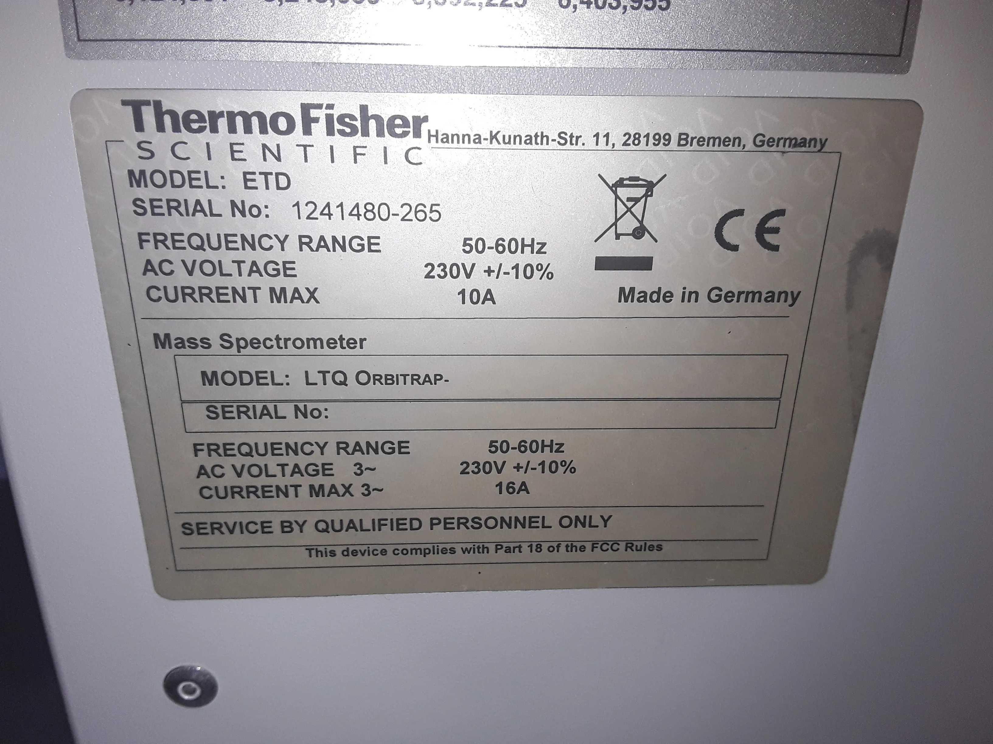 Thermo Fisher LTQ Orbitrap Velos & LTQ Velos Pro with ETD Mass Spectrometry