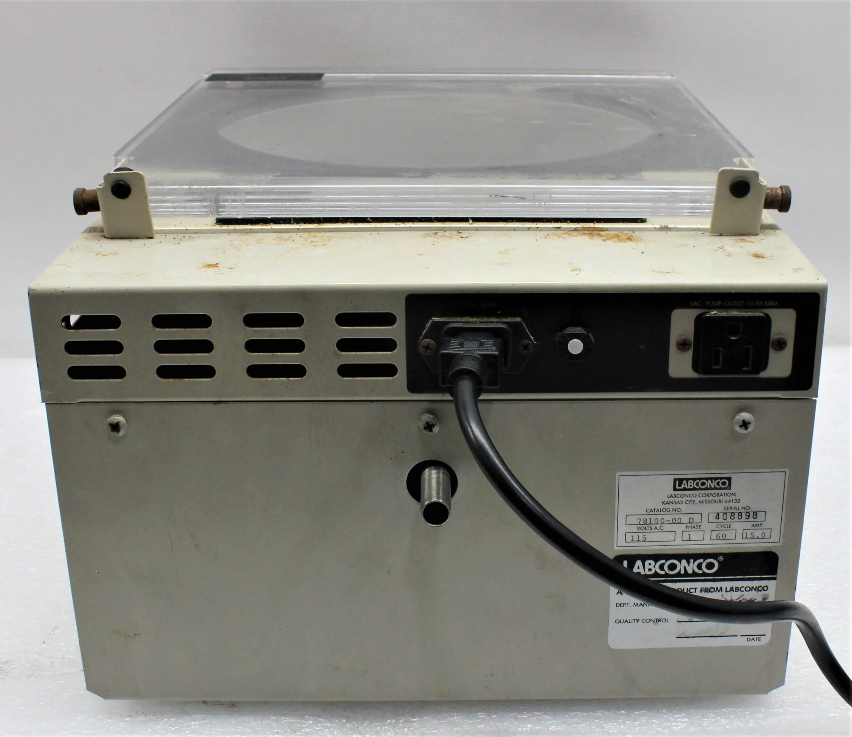 Labconco 78100-00D Centrivap Concentrator Centrifuge