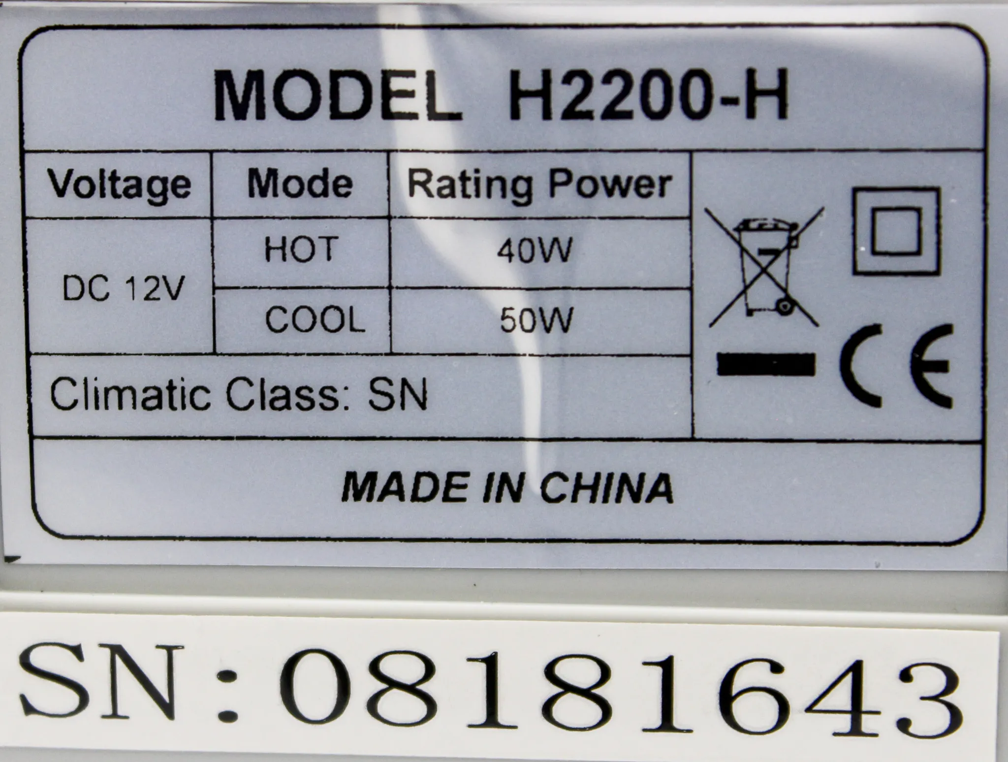 Cole Parmer H2200-H Refrigerated Incubator 20L 120V 50/60Hz