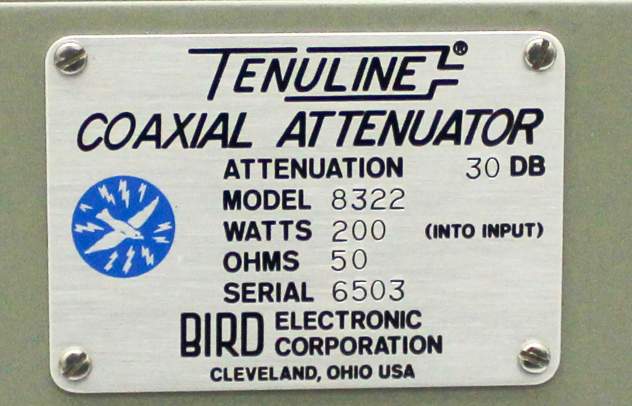 Thermo 8322 Bird Termaline Coaxial Attenuator