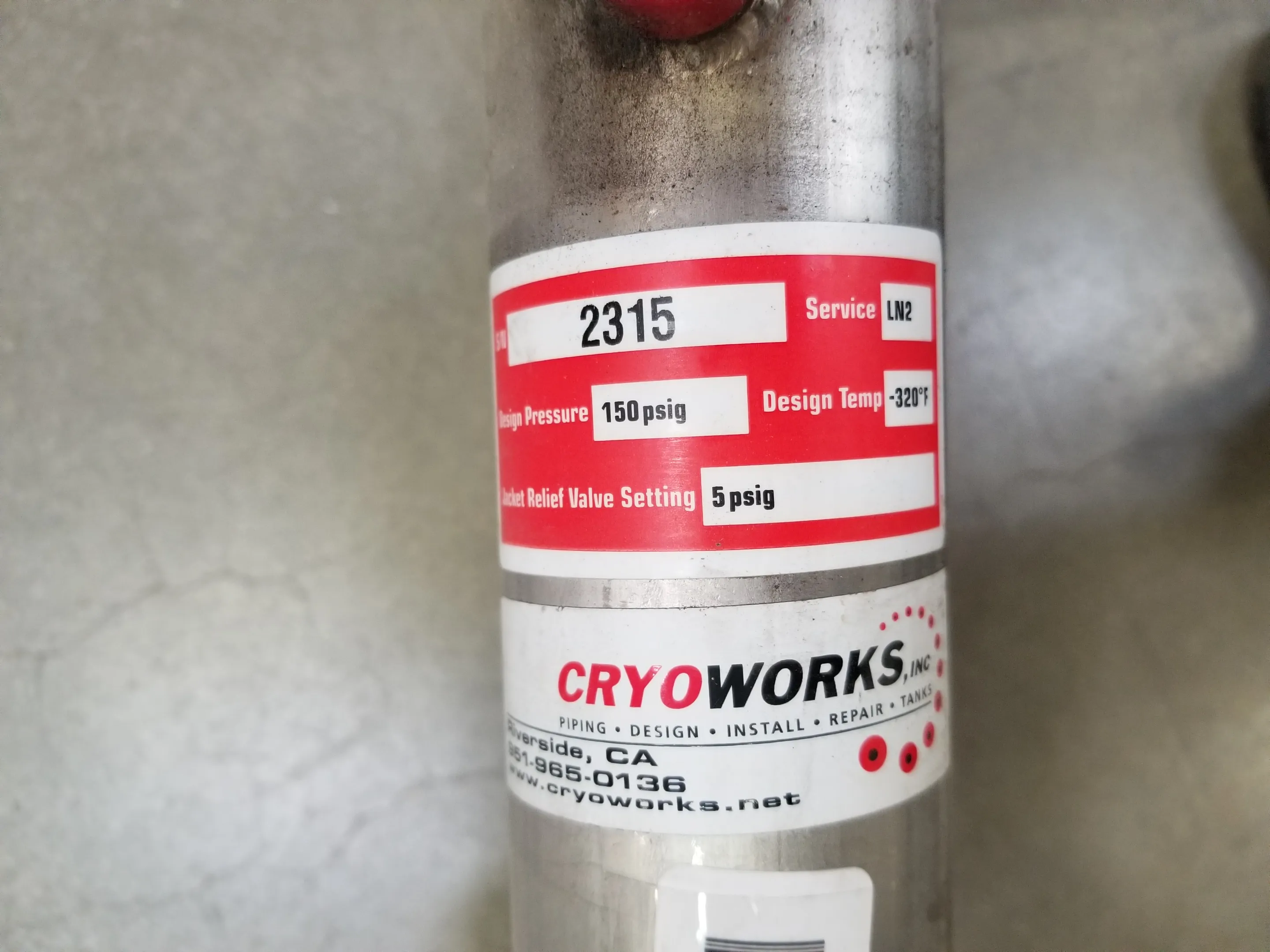 CryoWorks Liquid Nitrogen Piping