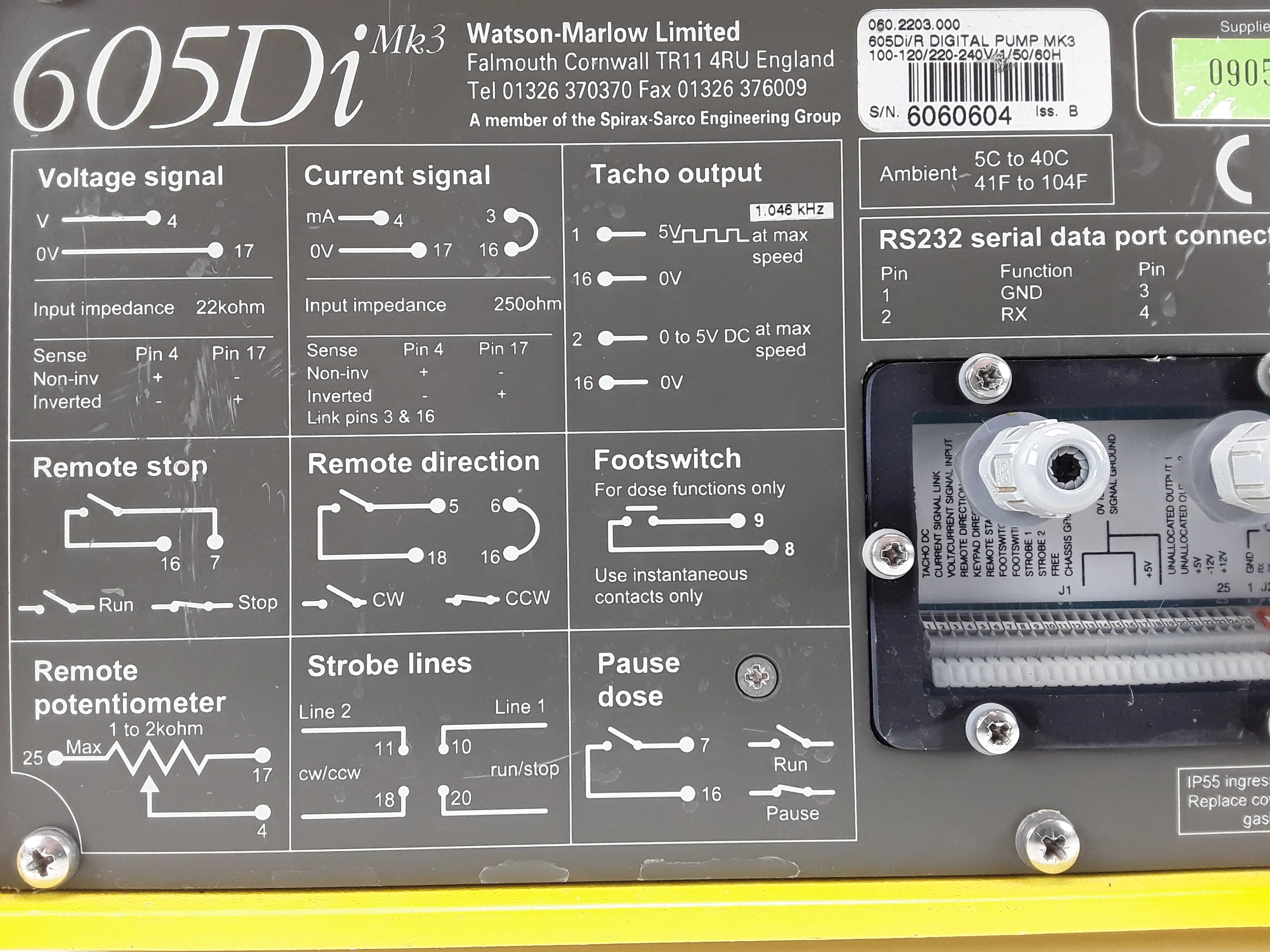 Watson Marlow Peristaltic Pump 604Di/R Digital MK3