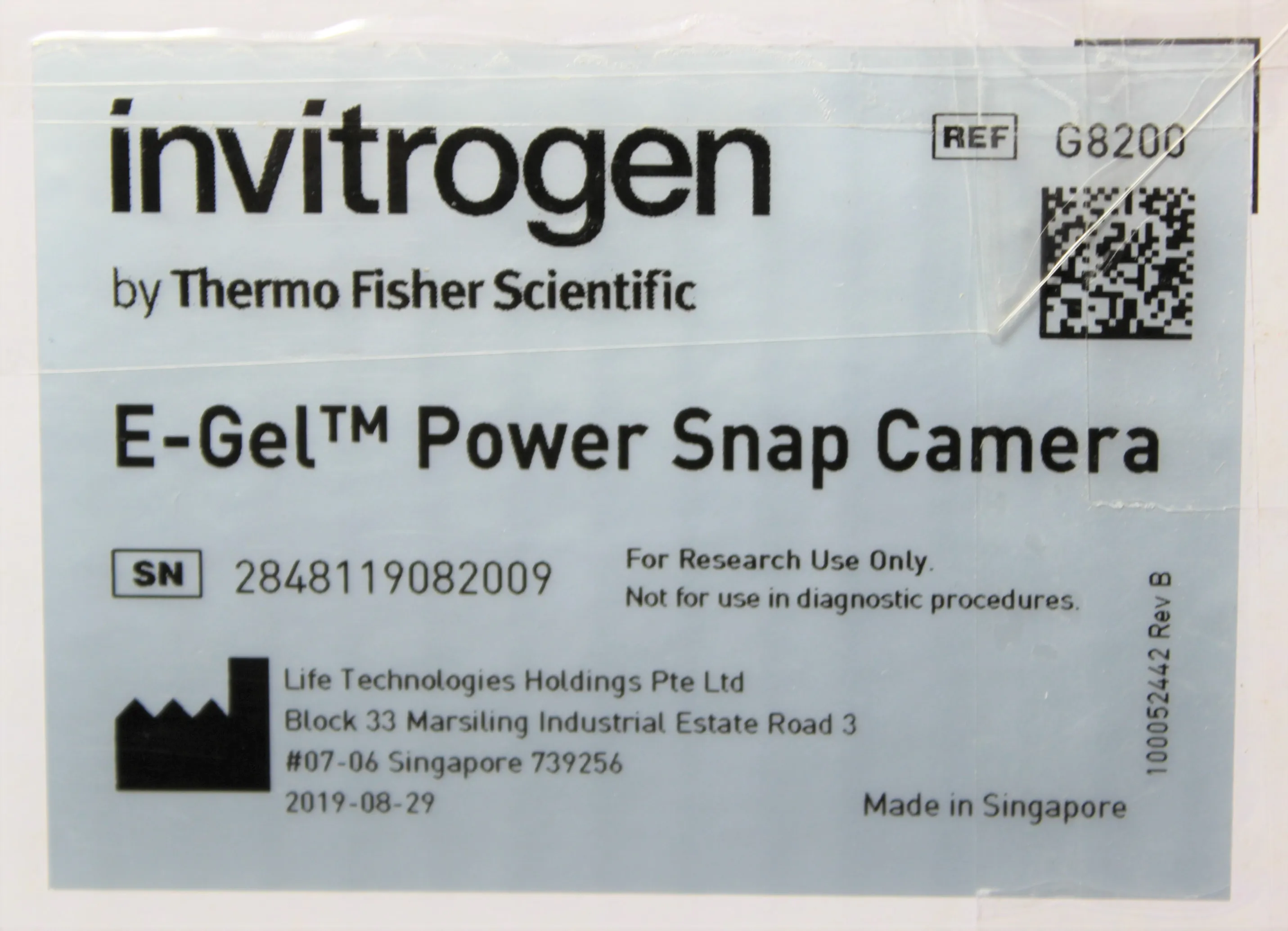 Invitrogen E-Gel Power Snap Camera G8200 Electrophoresis Accessory