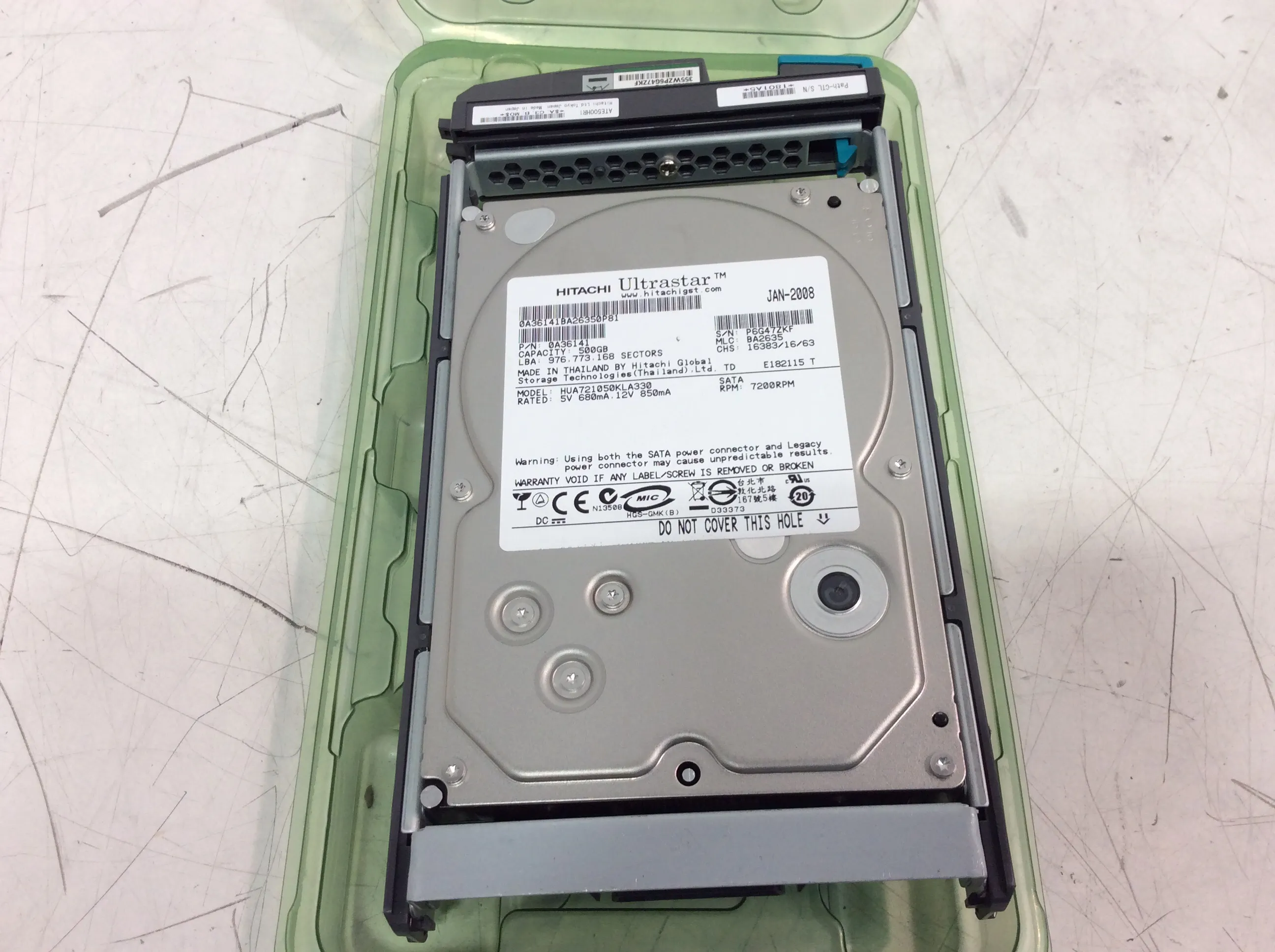 Hitachi Ultrastar HUA721050KLA330 500GB SATA Hard Drive 0A36141