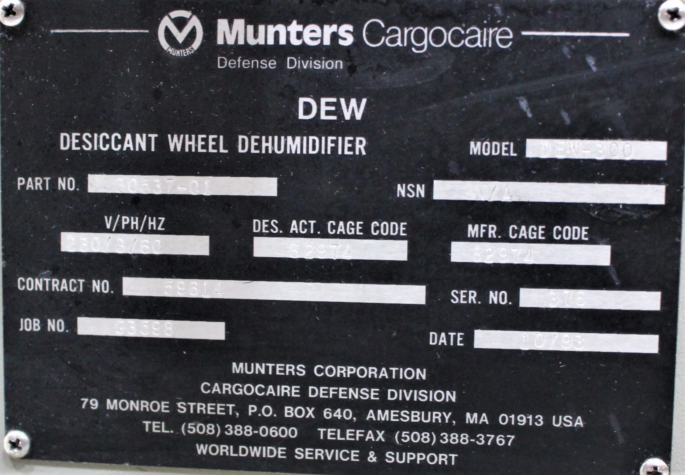 Multivac DEW-300 Desiccant Dehumidifier - Used Lab Equipment