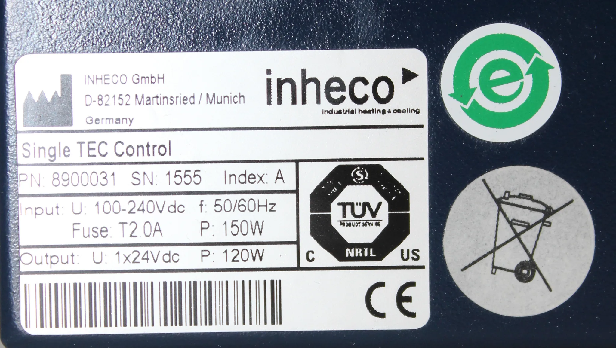 Inheco Single TEC Control PN: 8900031 for Liquid Handling Applications