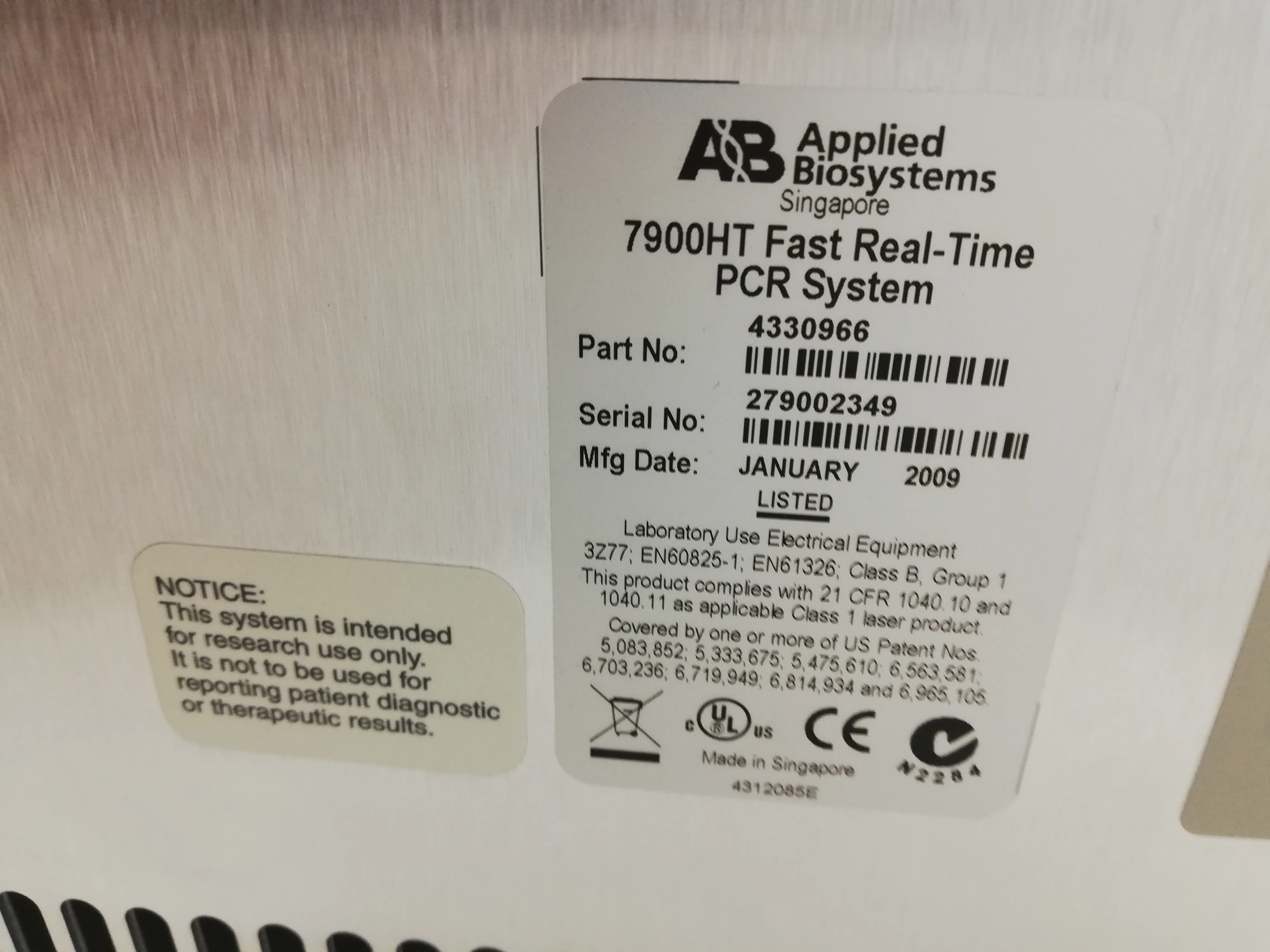 Applied Biosystems 7900HT Fast Real-Time PCR System 4330966