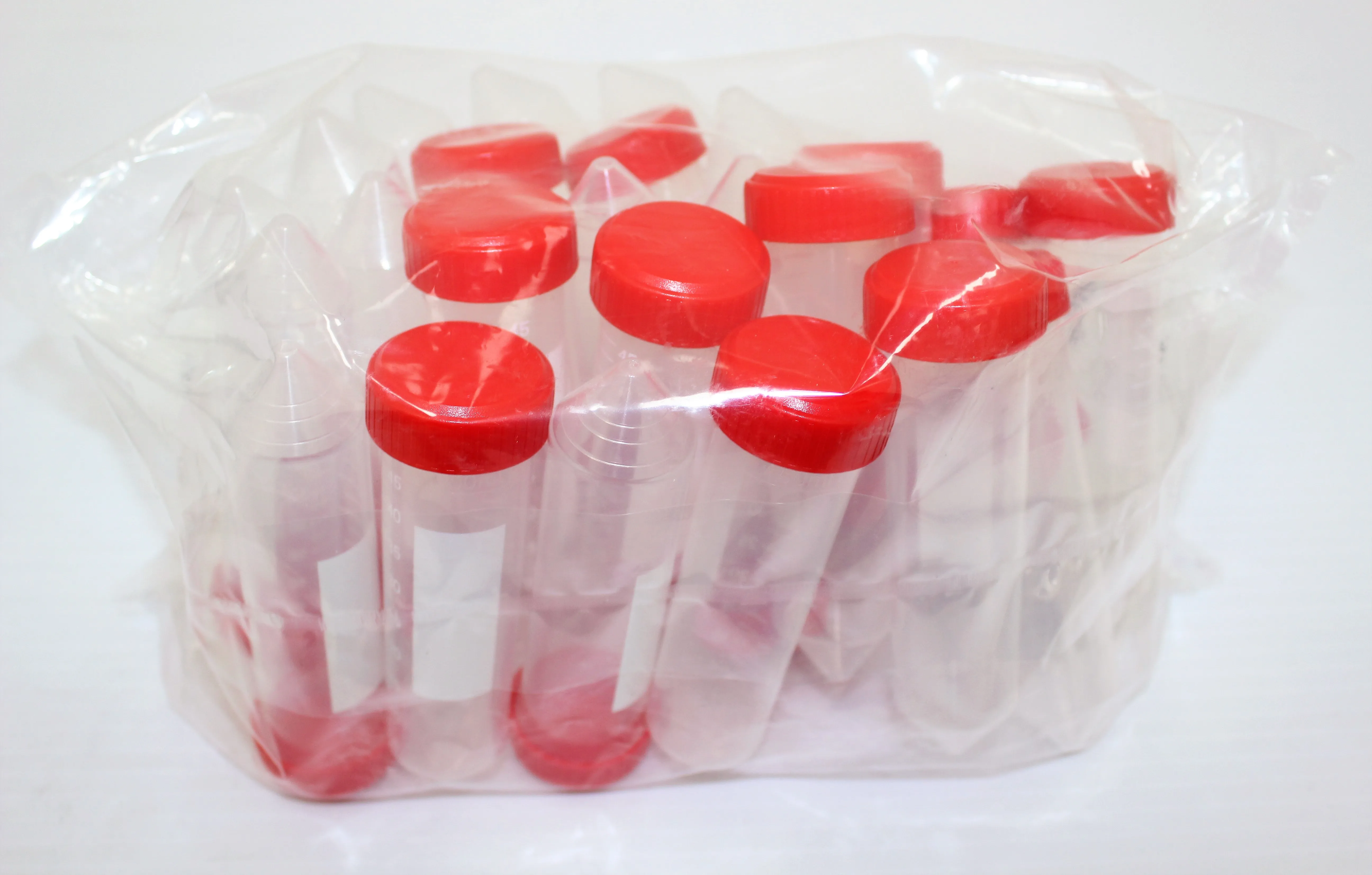 Globe Scientific 50mL Centrifuge Tube w/ Red Screwcap, 25/Bag & Cryo-tags-Labels