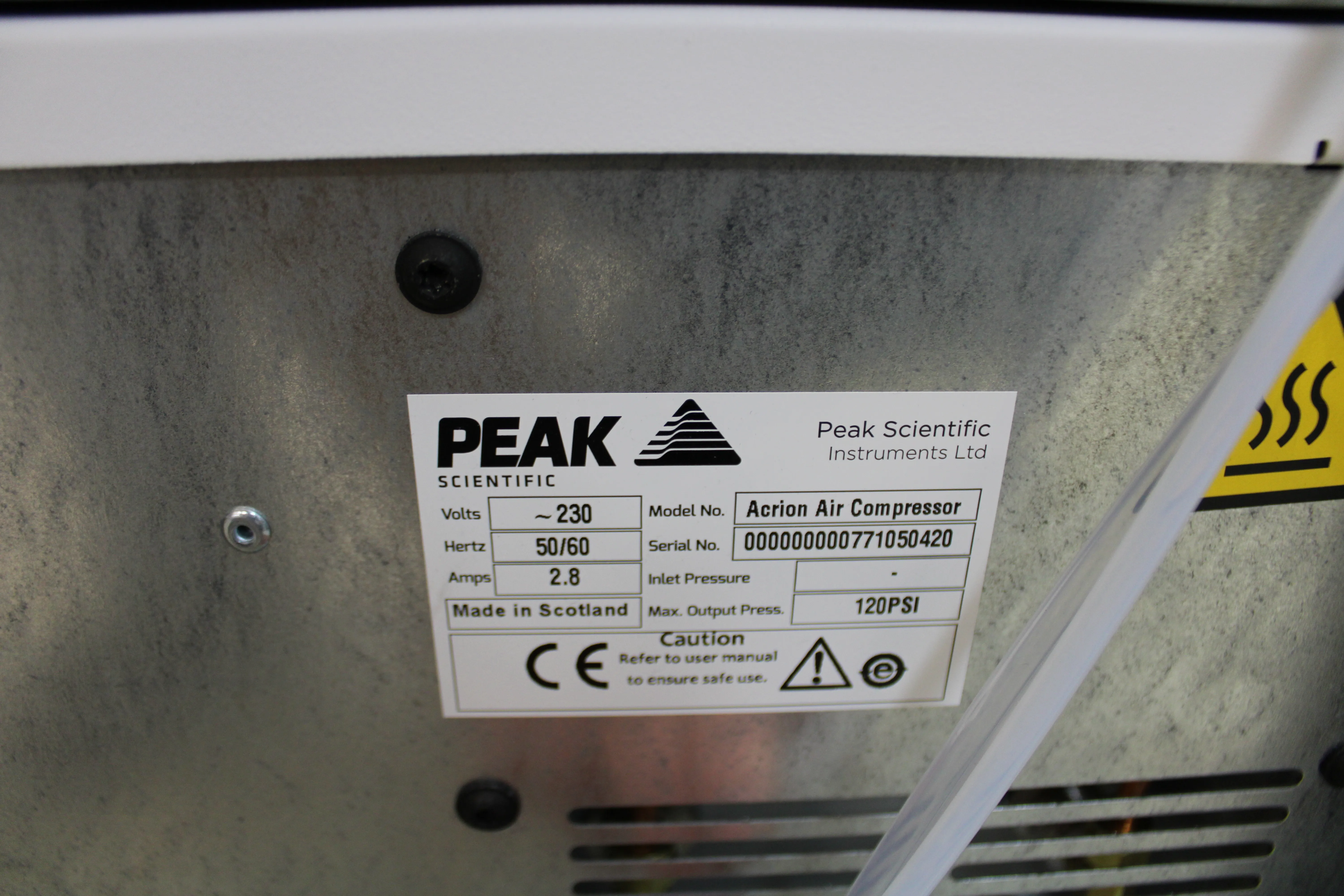 Peak Scientific Acrion N2 Nitrogen Generator & Acrion Air Compressor