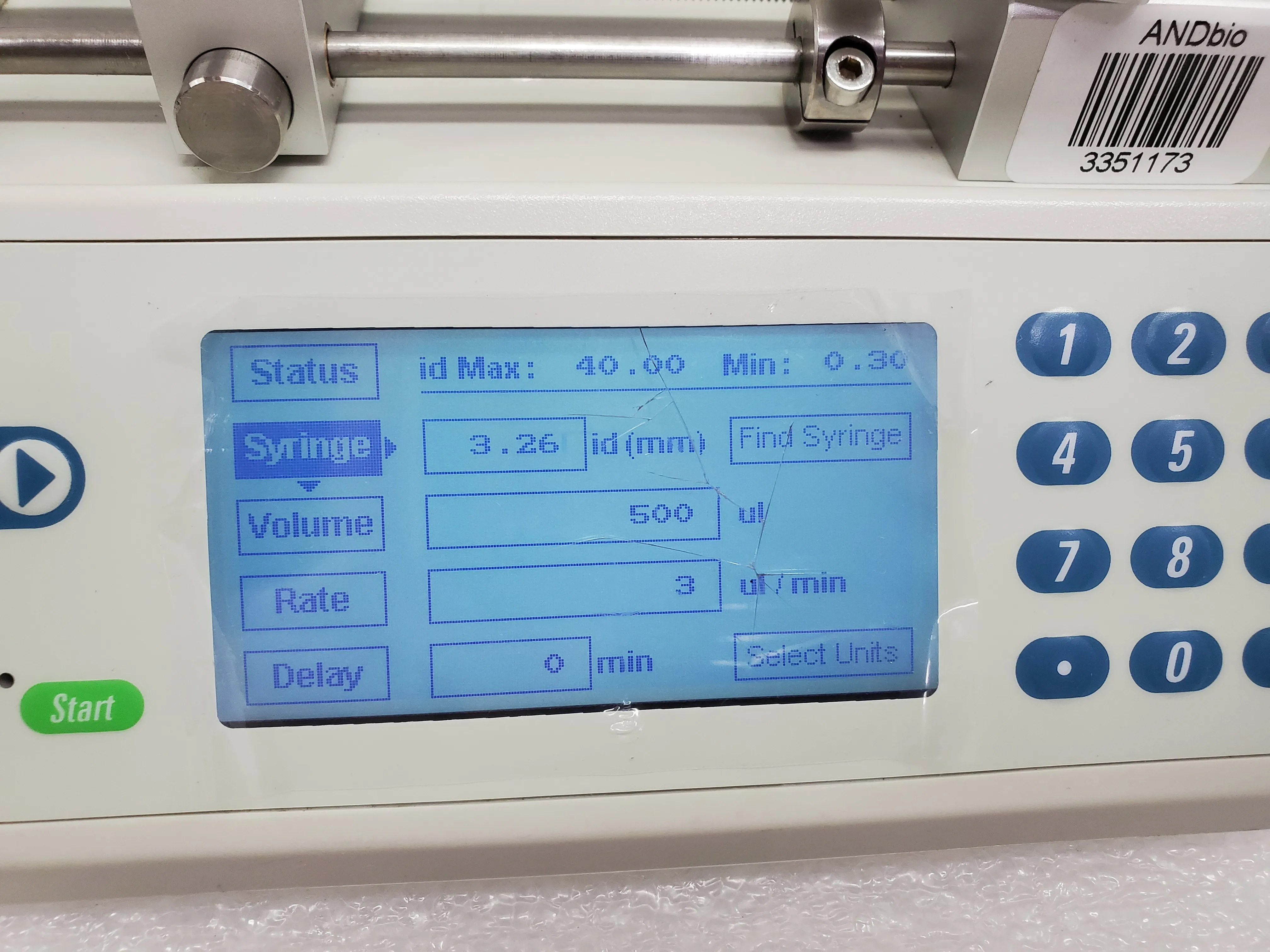 Chemyx Fusion 100T Syringe Pump - Used, 240V, 50Hz/60Hz