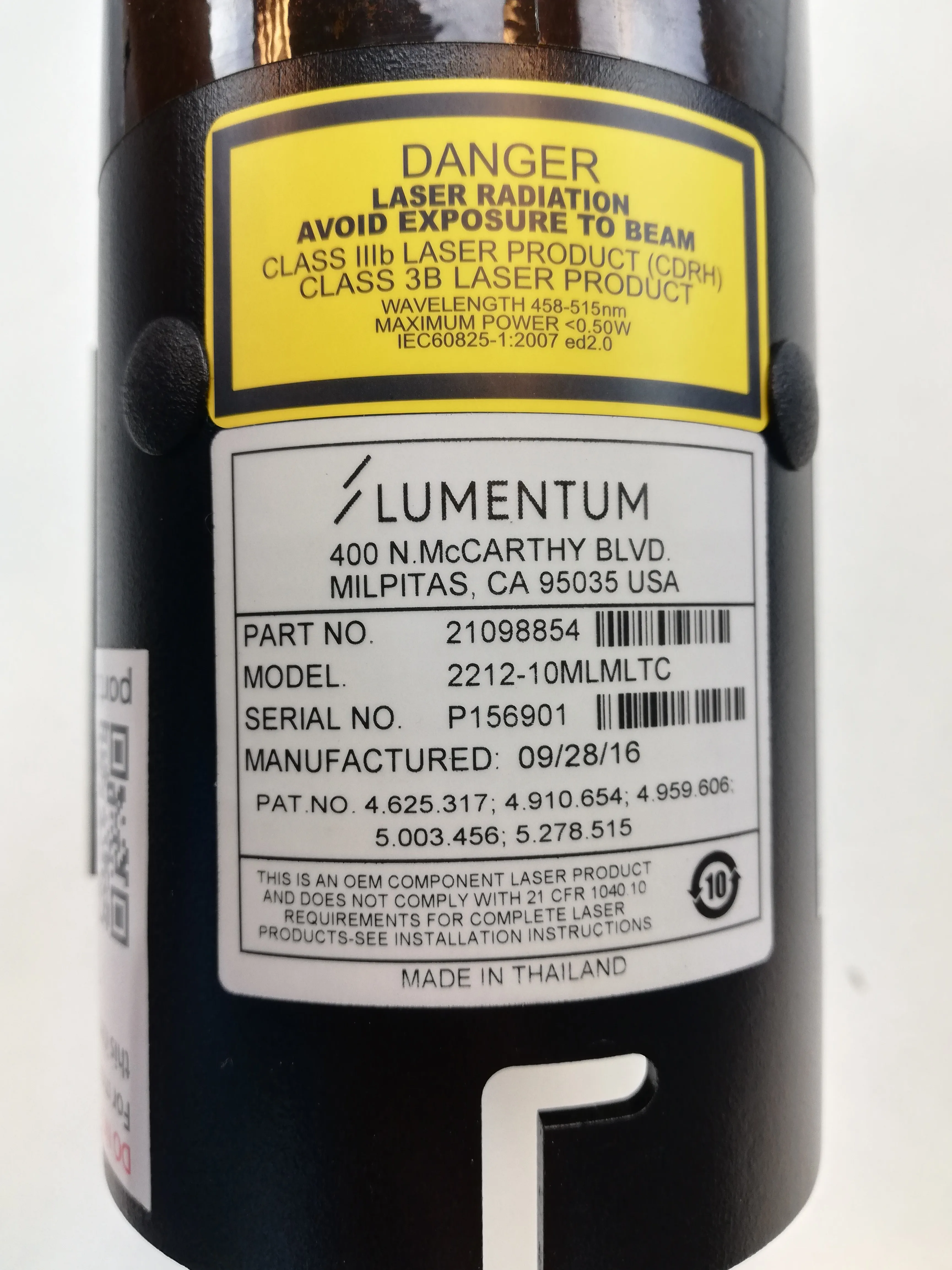 Lumentum 2212-10MLMLTC Laser Head for Applied Biosystems 310 Genetic Analyzer