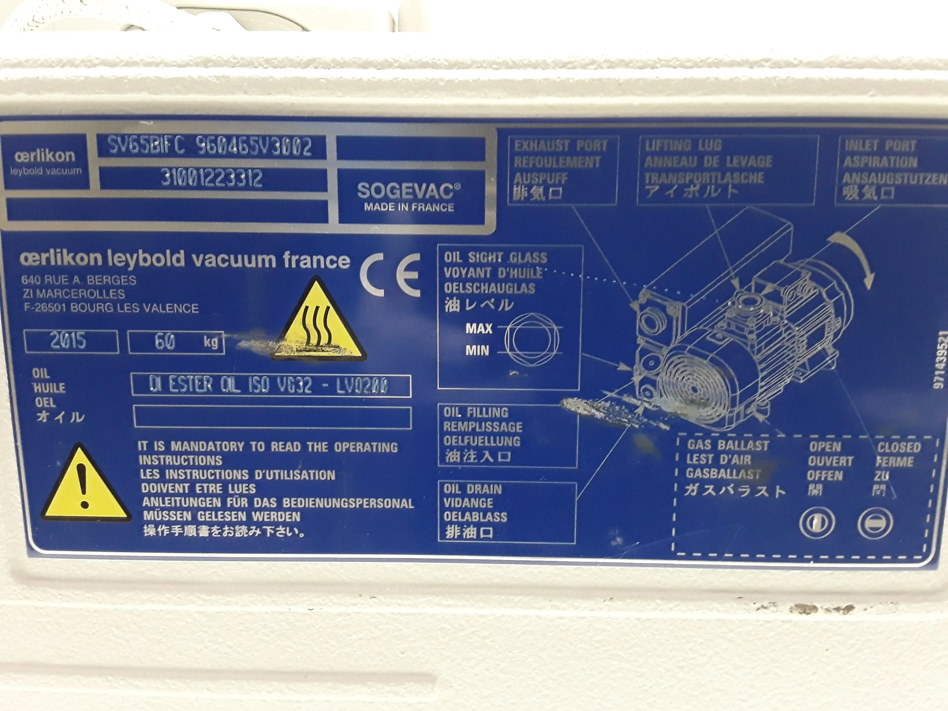 Sogevac SV65 BI FC Vacuum Pump