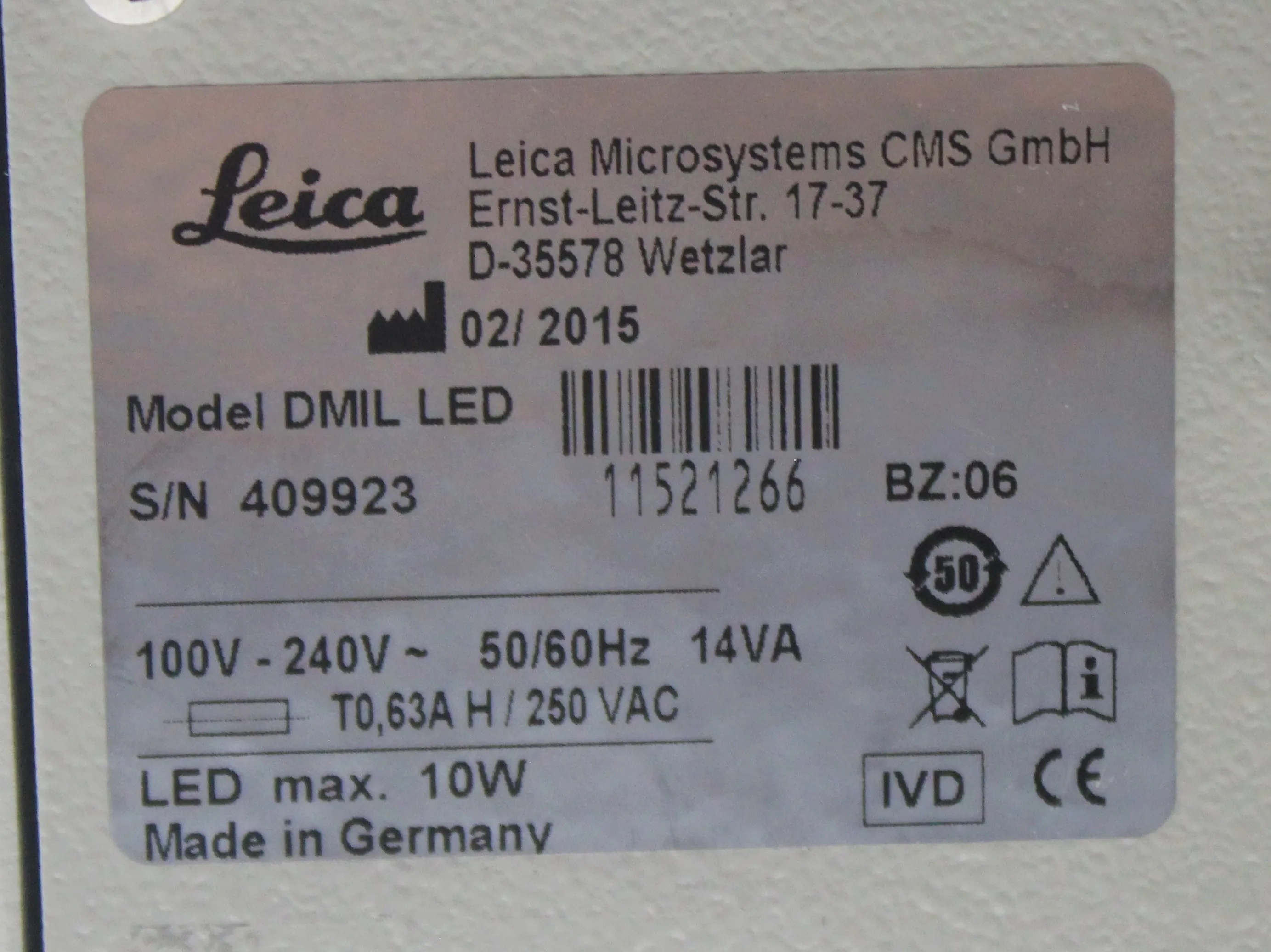 LEICA DM IL LED 11 521266 Microscope