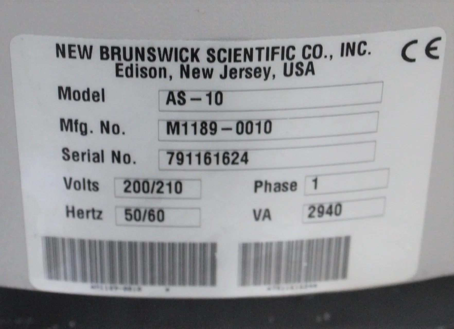 Used New Brunswick AS10 Agar Sterilizer