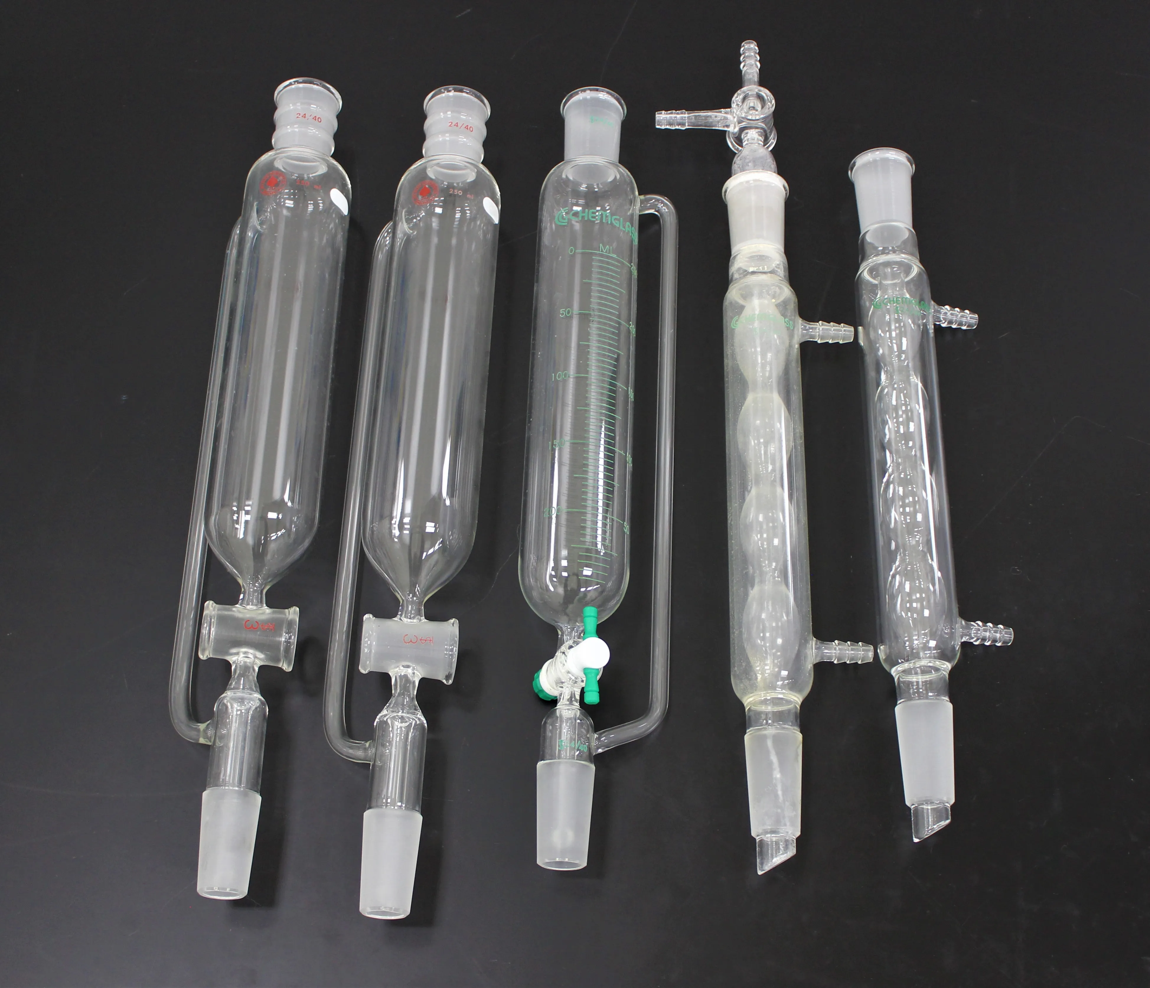 Chemglass Miscellaneous box with Giant Tube Funnel attachments