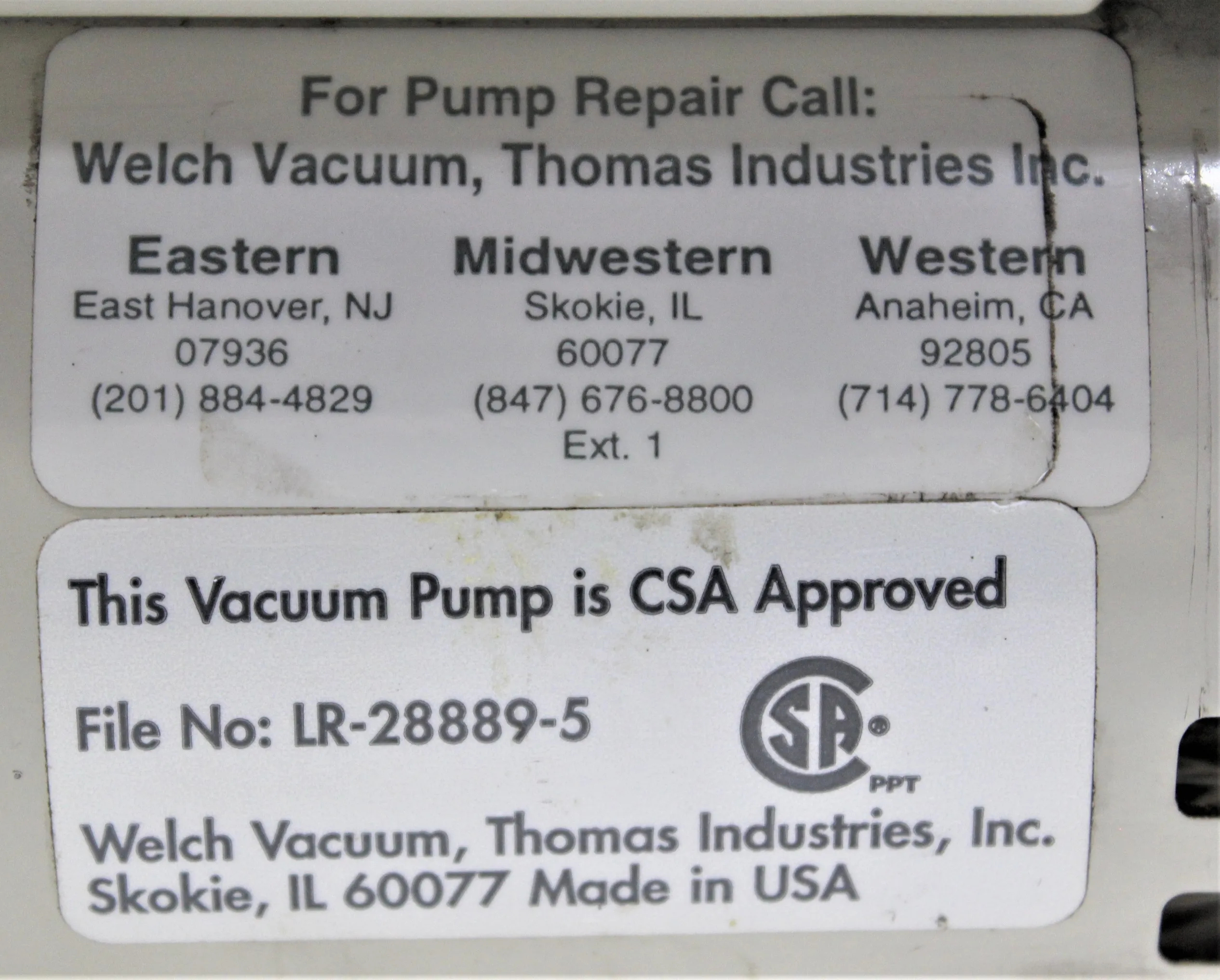 Welch 8910 Vacuum Pump