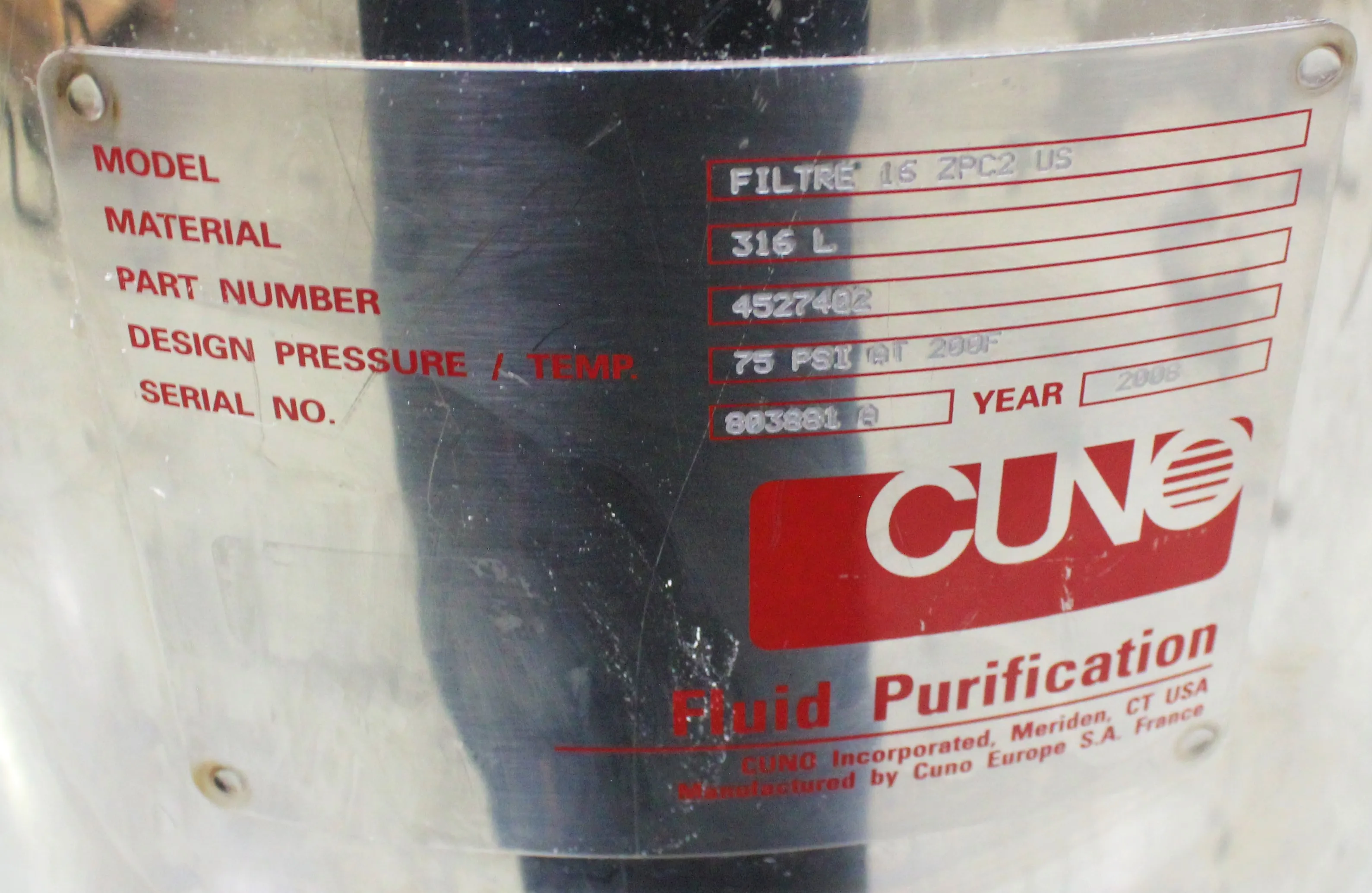 CUNO Filter 16 ZPC2 US Bioreactor / Fermenter