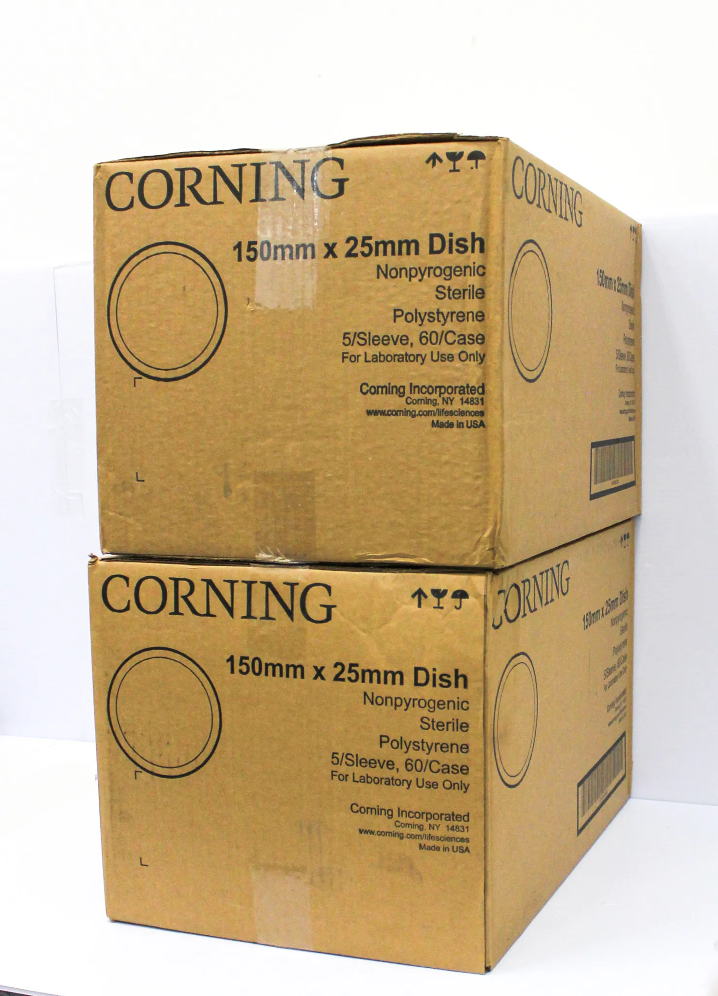 CORNING 150mm x 25mm Dish 5/Sleeve, 60 cases Ref: 430599 - Cell Culture Dish 150mm X 25mm Style Treated Sterile