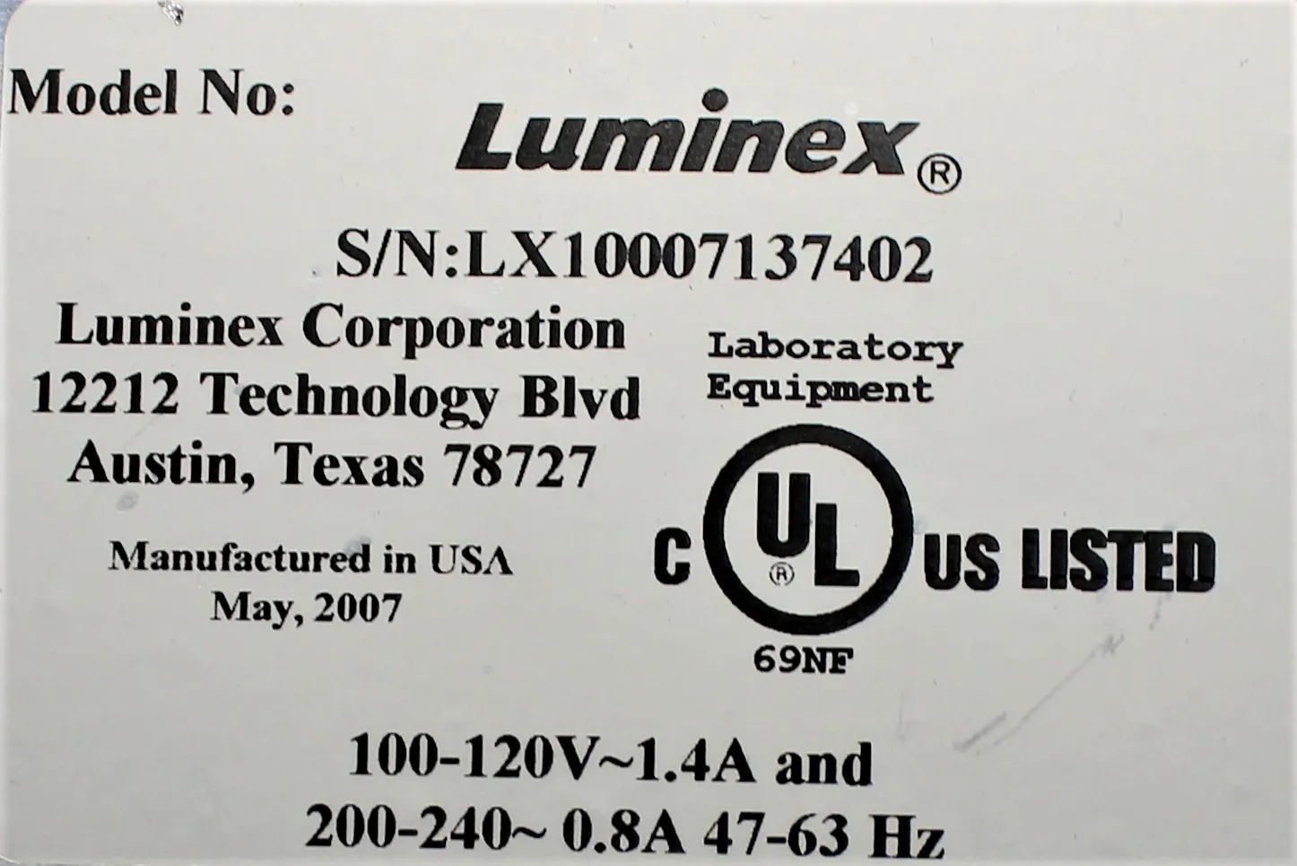 Luminex 200 Cell Analyzer - Luminex 200 System, Class 2 Used with 30-Day Warranty