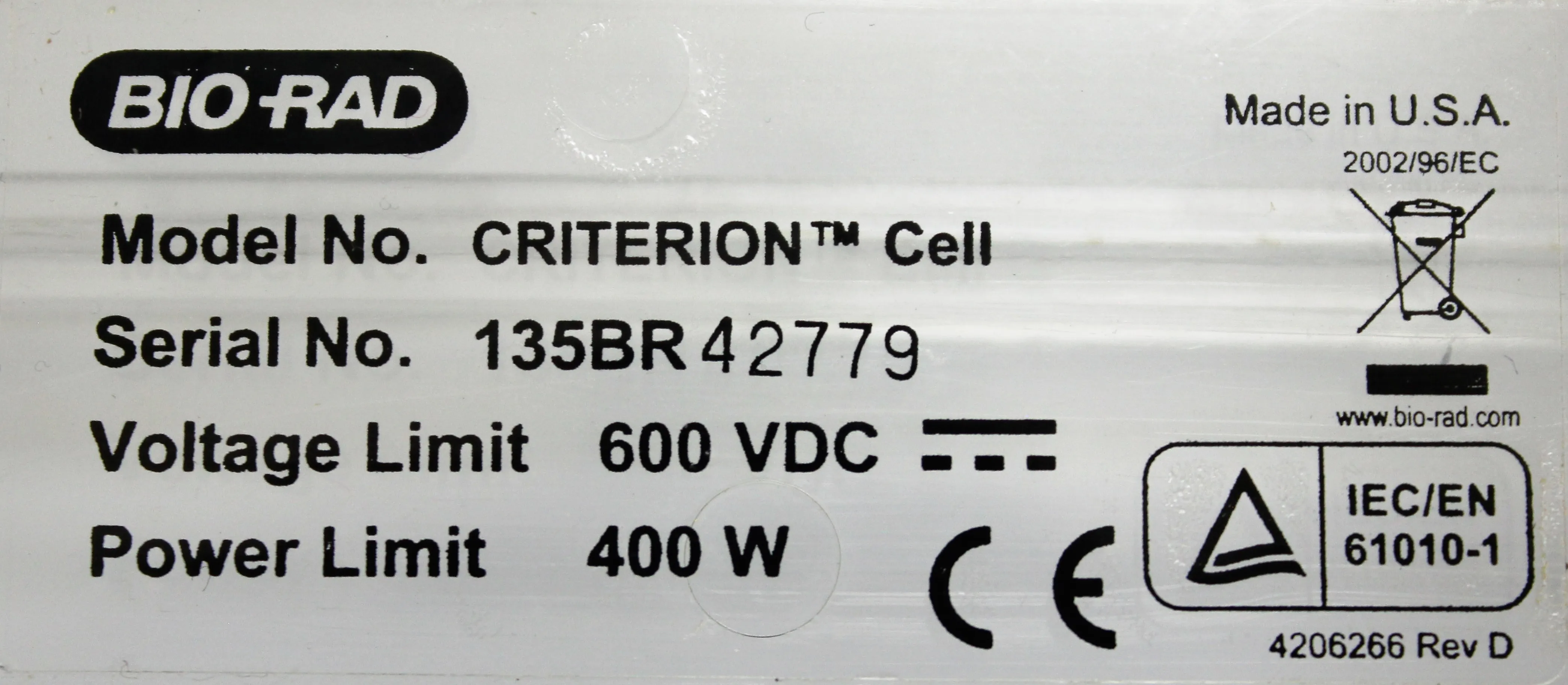 Bio Rad Criterion Mini Vertical Electrophoresis Cell