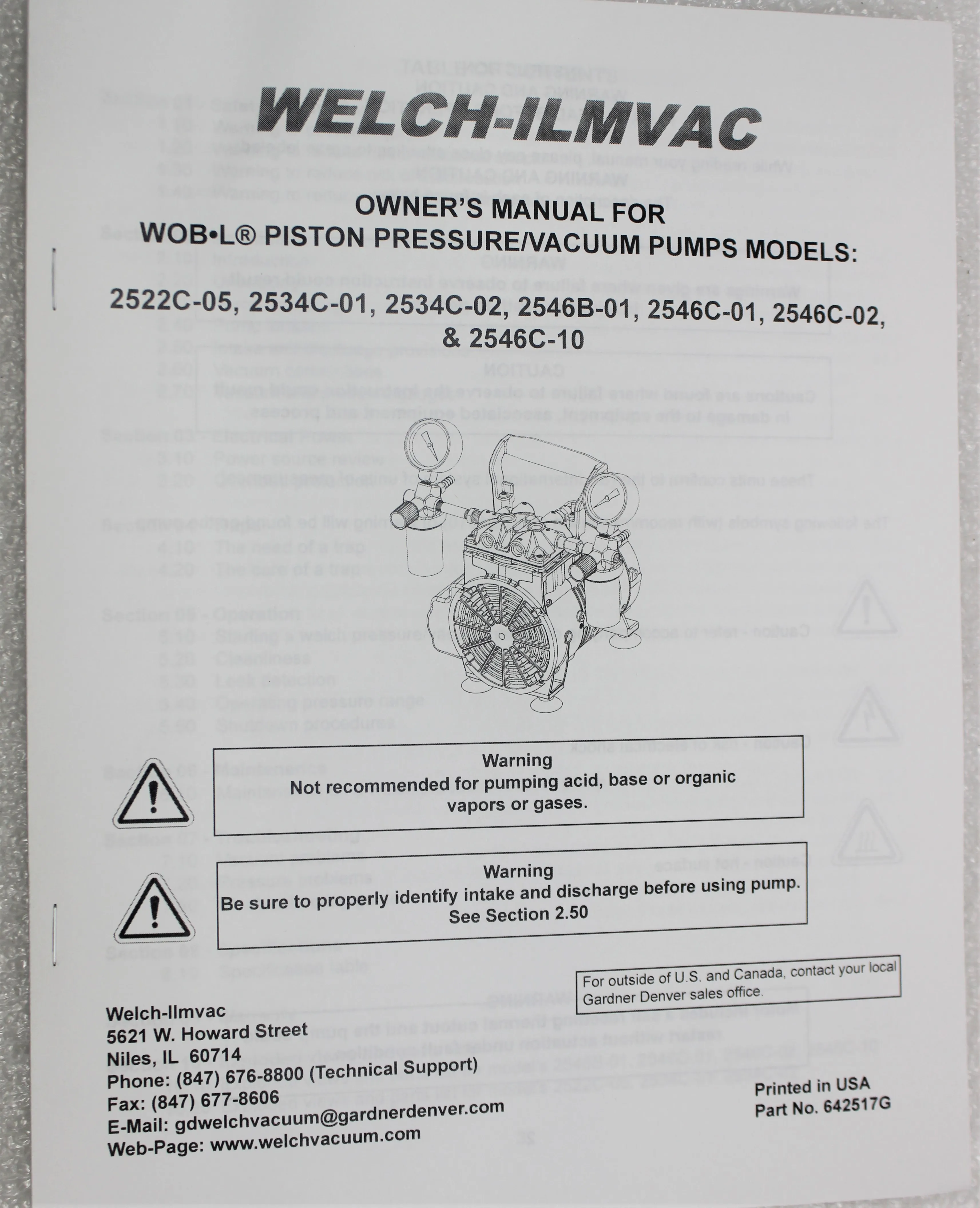 Welch WOB-L 2546B-01 Vacuum Pump