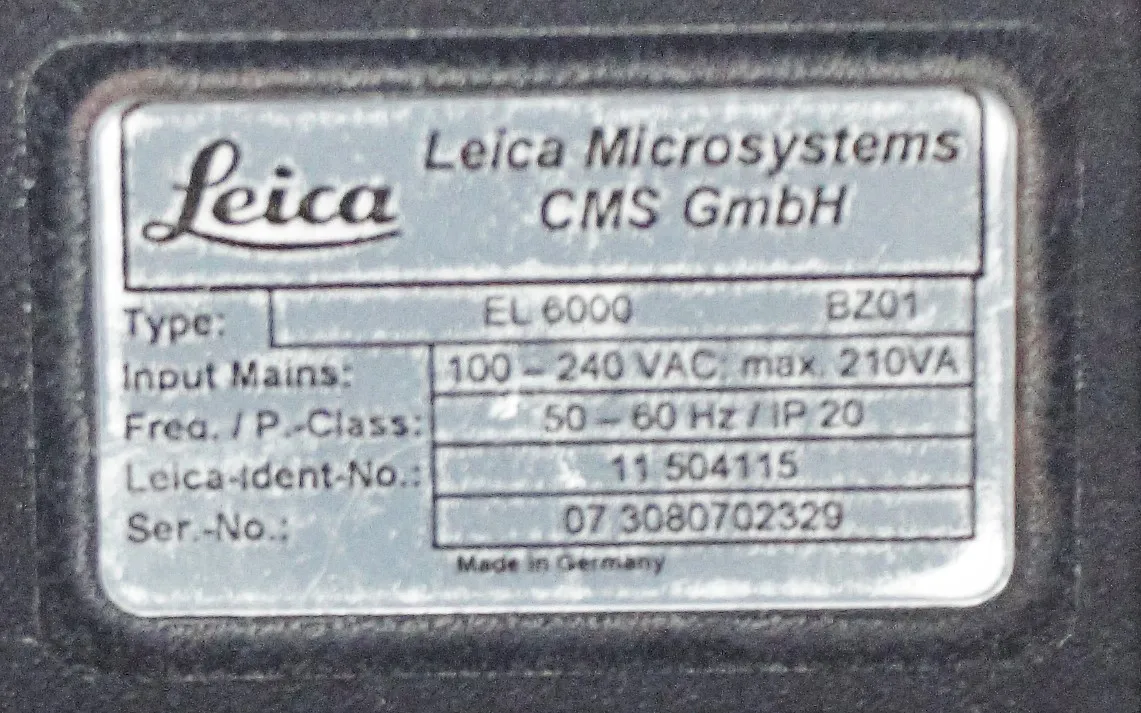 Leica EL6000 External Light Source for Fluorescence Excitation