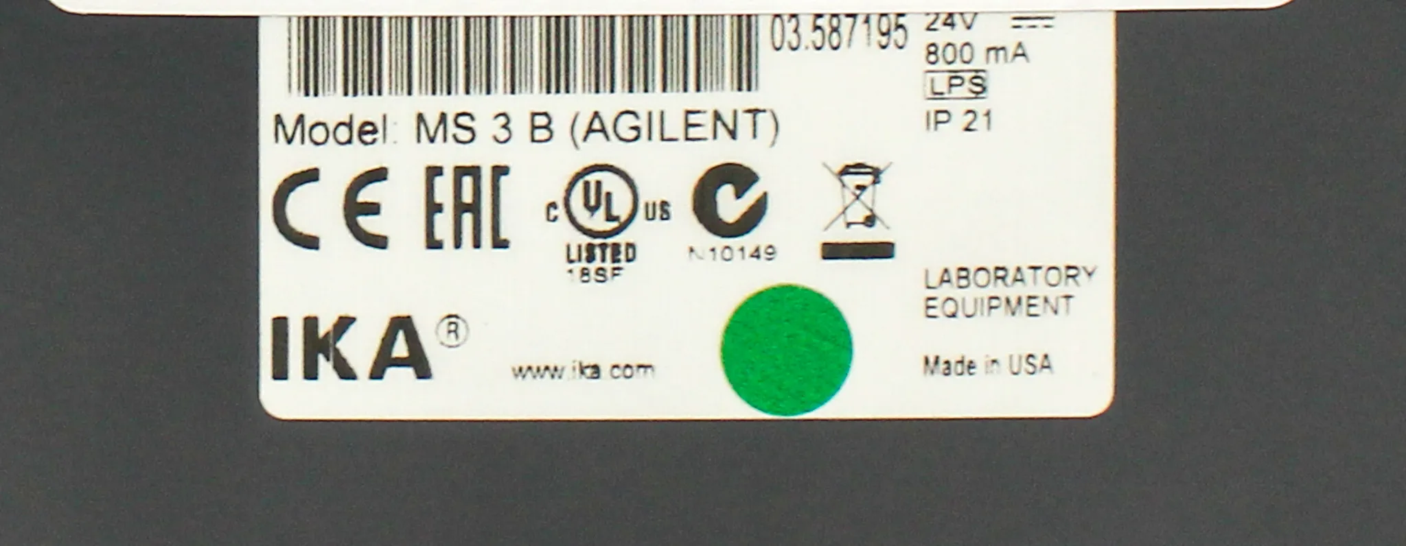 IKA MS3 B (Agilent) Shaker/Vortexer