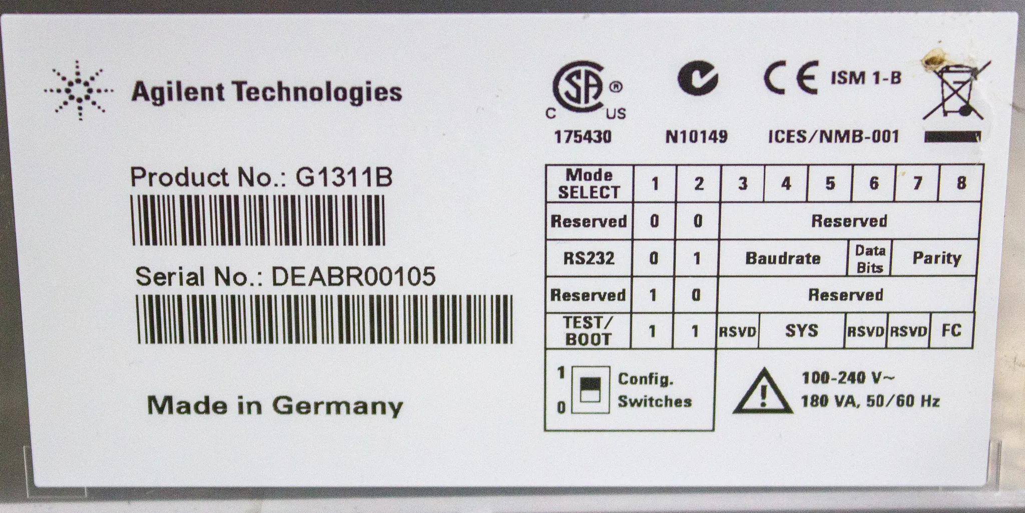 Agilent 1260 Infinity G1311B HPLC Quaternary Pump