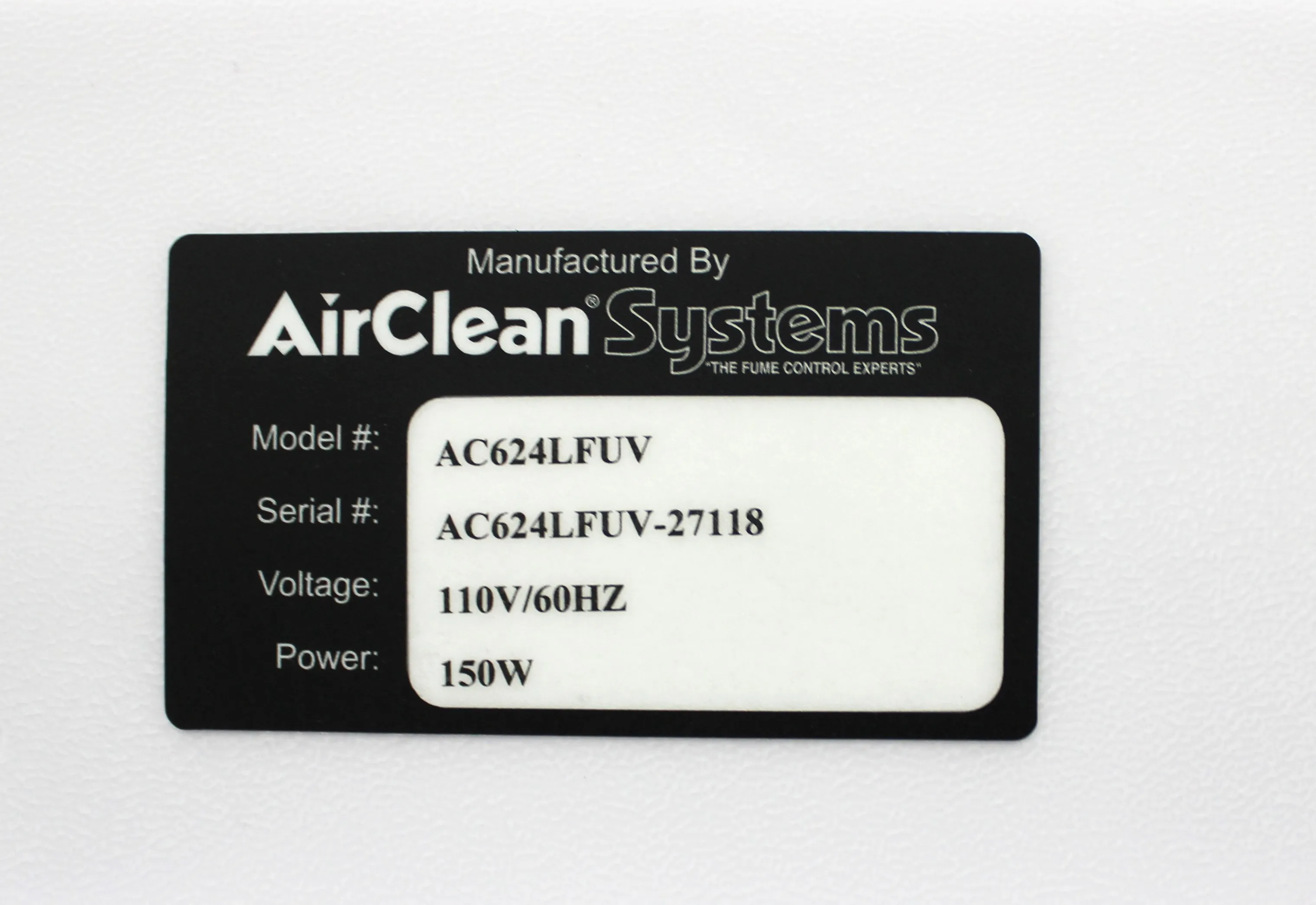 AirClean Systems PCR workstation Model: AC624LFUV