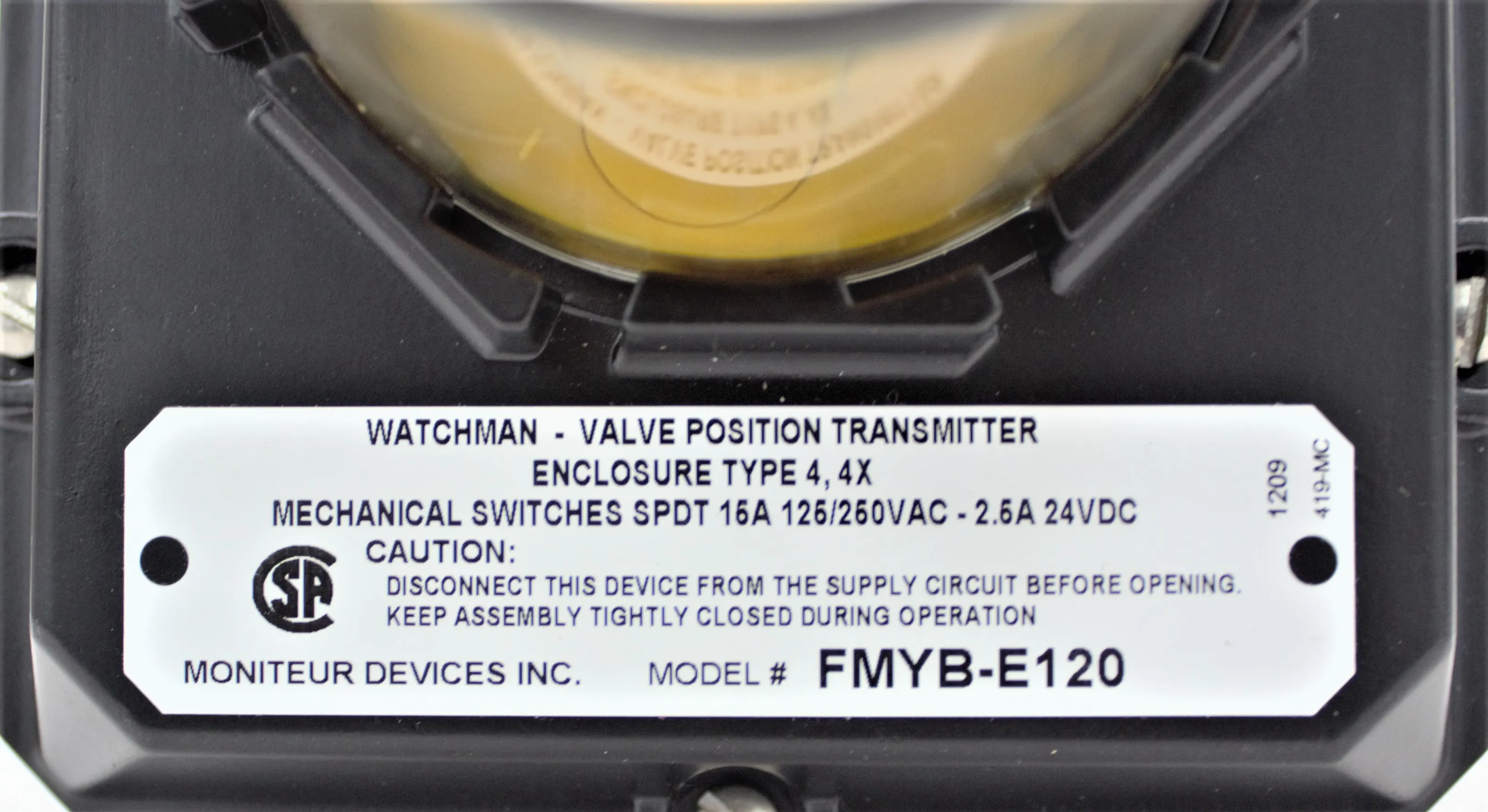 SPX Watchman Valve Position Transmitter Control for PLC Systems FMYB-E120