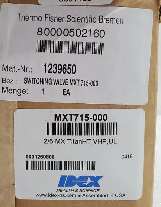 IDEX MXT715-000 Switching Valve Laboratory Equipment