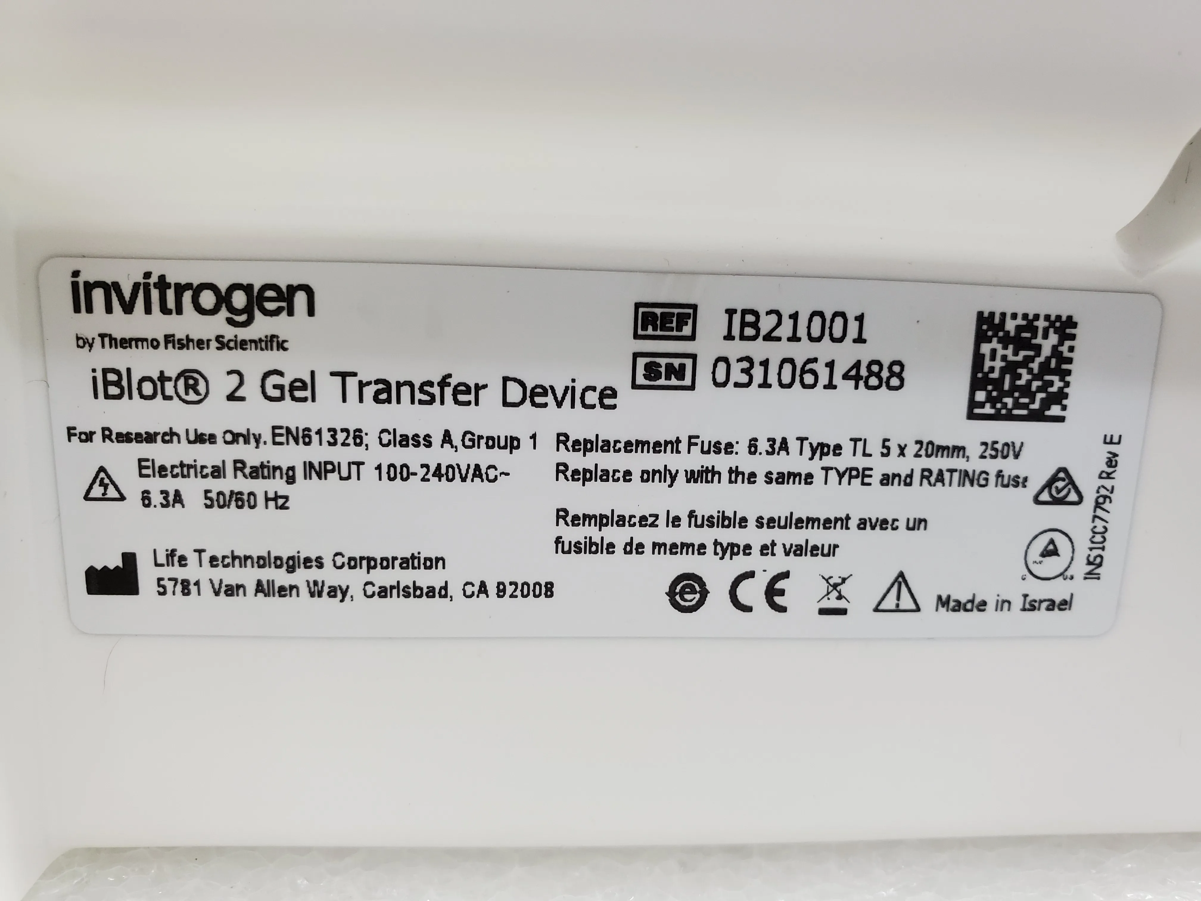 Invitrogen iBlot 2 Gel Transfer Device IB21001