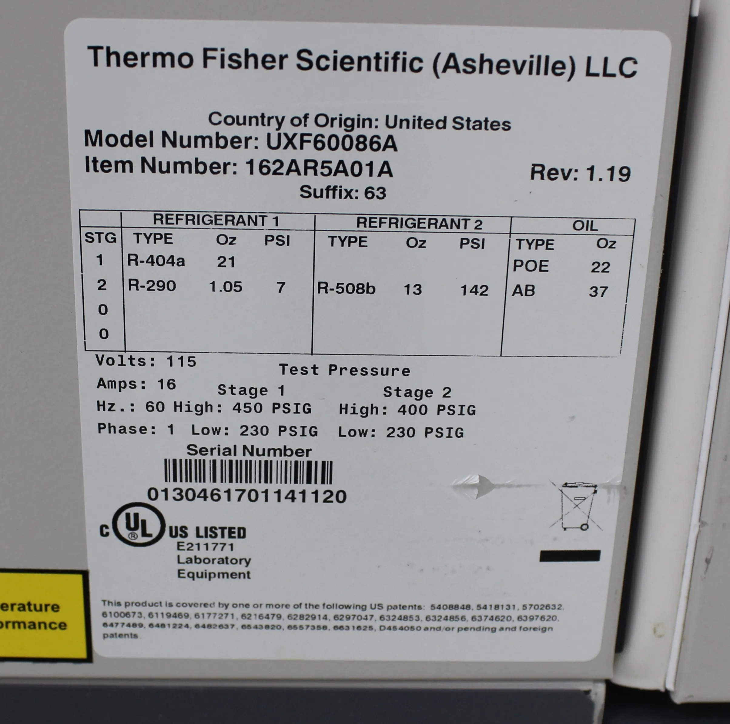 Thermo Scientific Revco UxF -86C Upright Ultra-Low Temperature Freezers