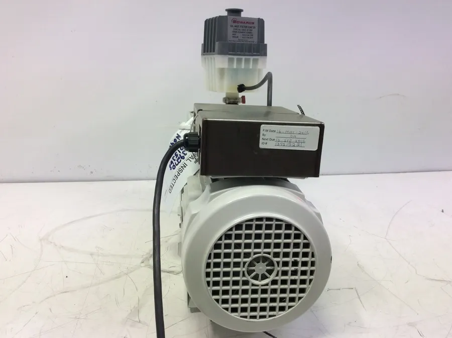 Edwards E2M30 Dual Stage Rotary Vane Vacuum Pump with EMF20 Oil Mist Filter